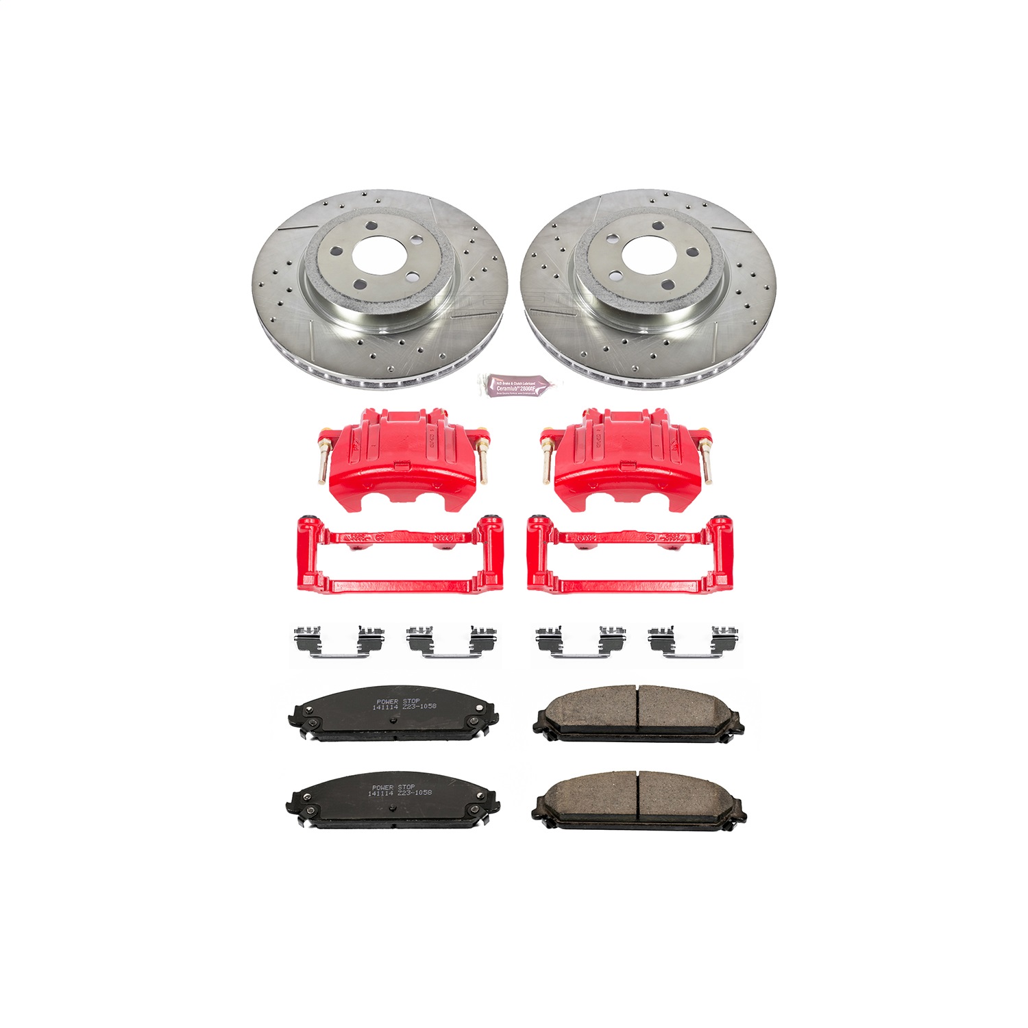 Power Stop - KC2560 - Front - Disc Brake Pad/Caliper and Rotor Kit