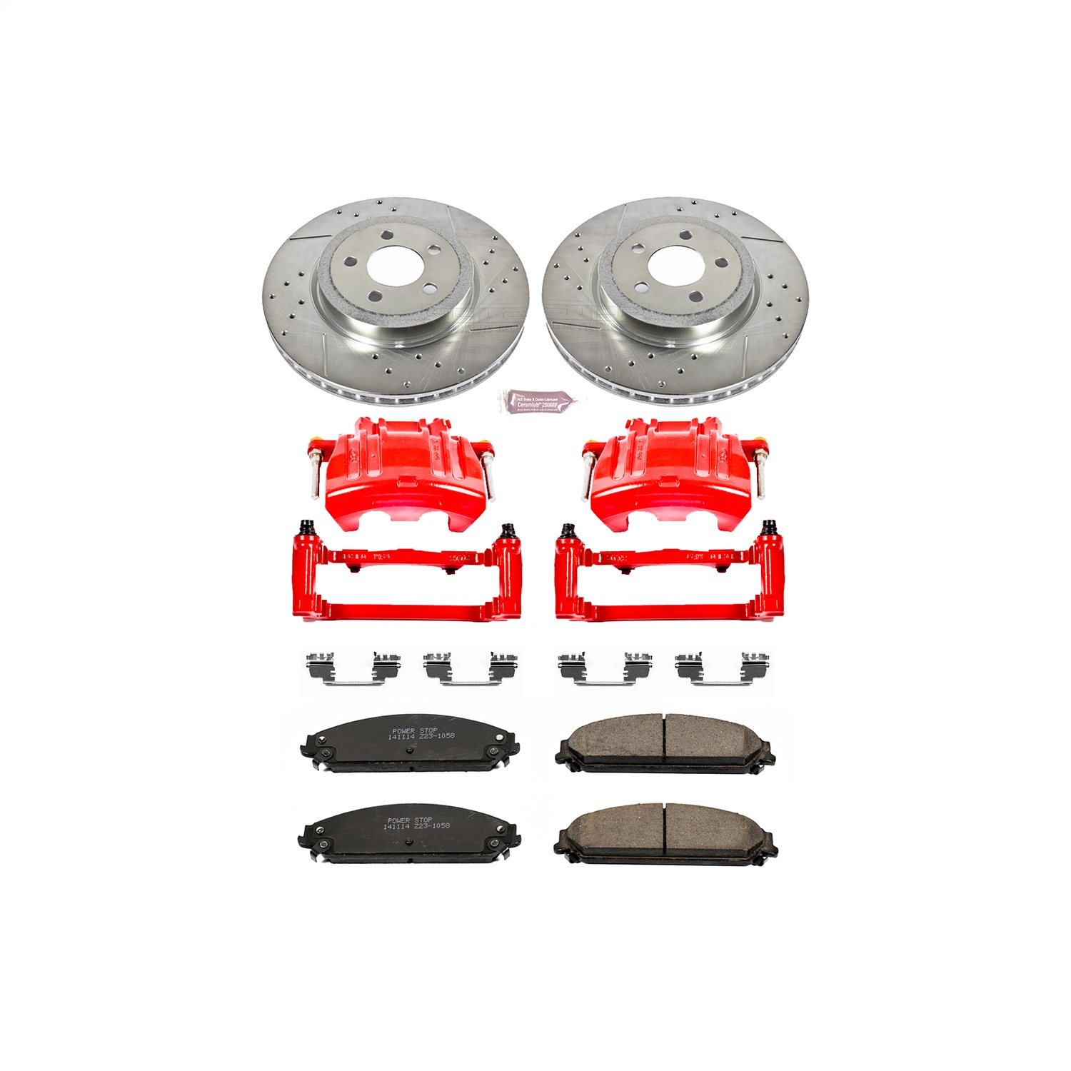 Power Stop - KC2560A - Front - Disc Brake Pad/Caliper and Rotor Kit