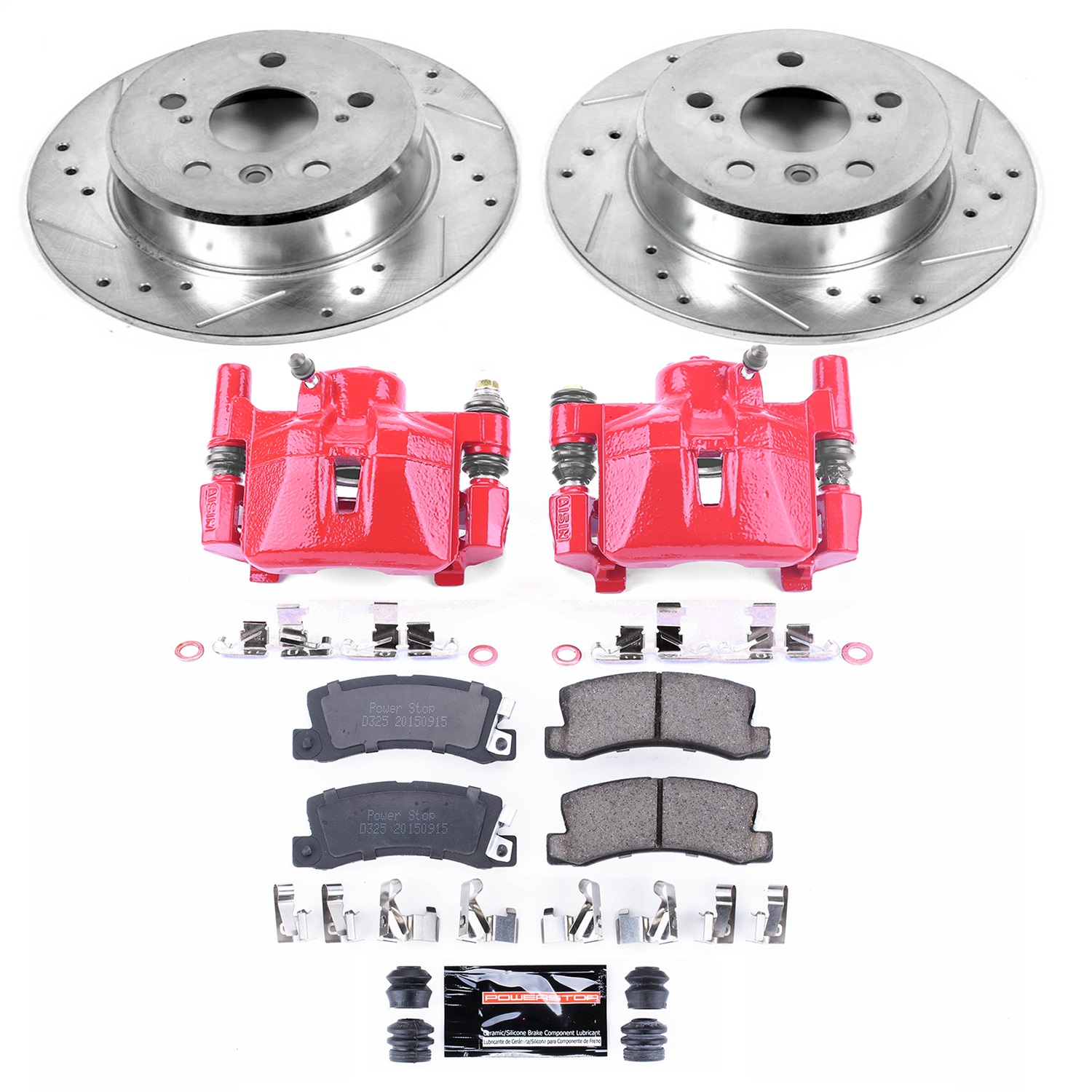 Power Stop - KC2564A - Rear - Disc Brake Pad/Caliper and Rotor Kit