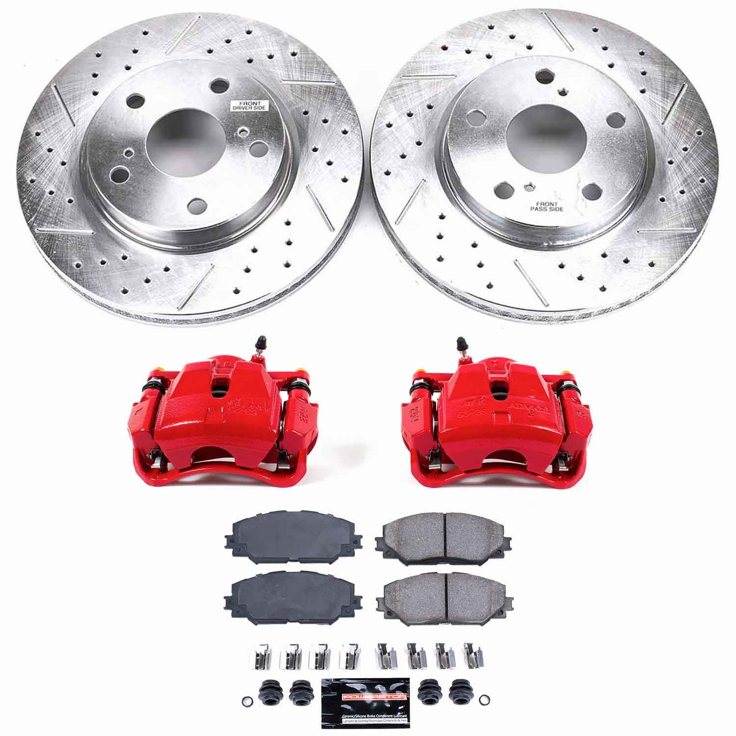 Power Stop - KC258 - Front - Disc Brake Pad/Caliper and Rotor Kit