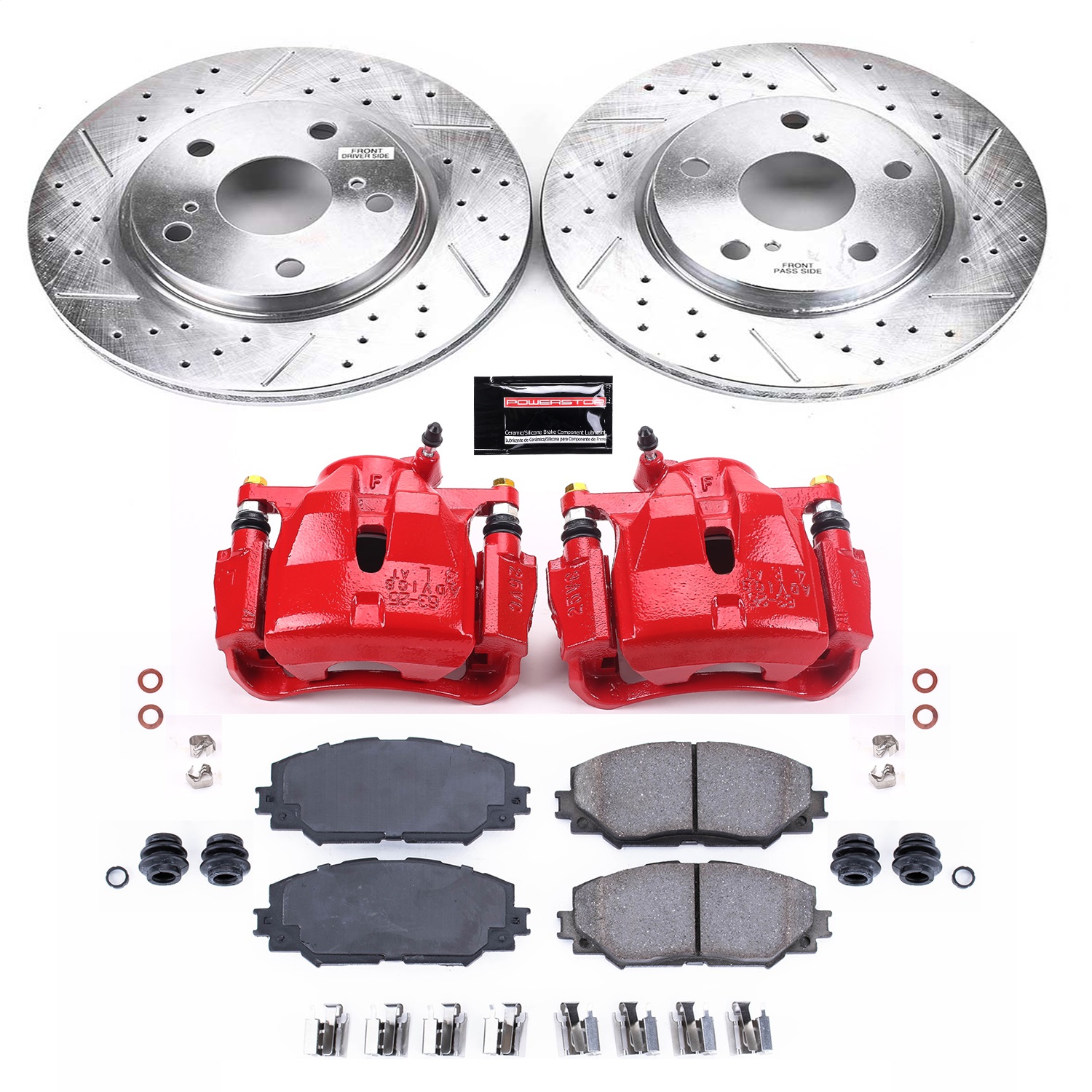 Power Stop - KC258A - Front - Disc Brake Pad/Caliper and Rotor Kit