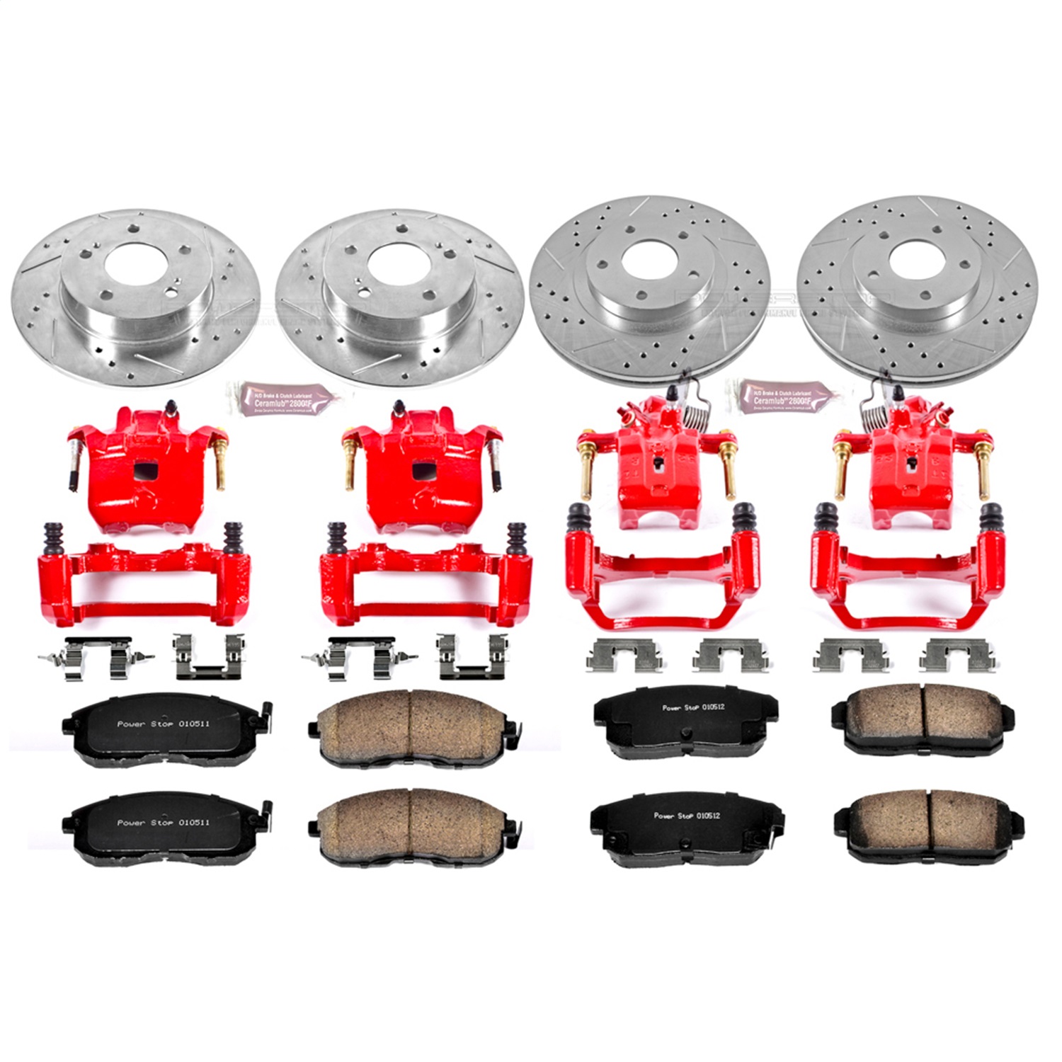 Power Stop - KC2706 - Front and Rear - Disc Brake Pad/Caliper and Rotor Kit