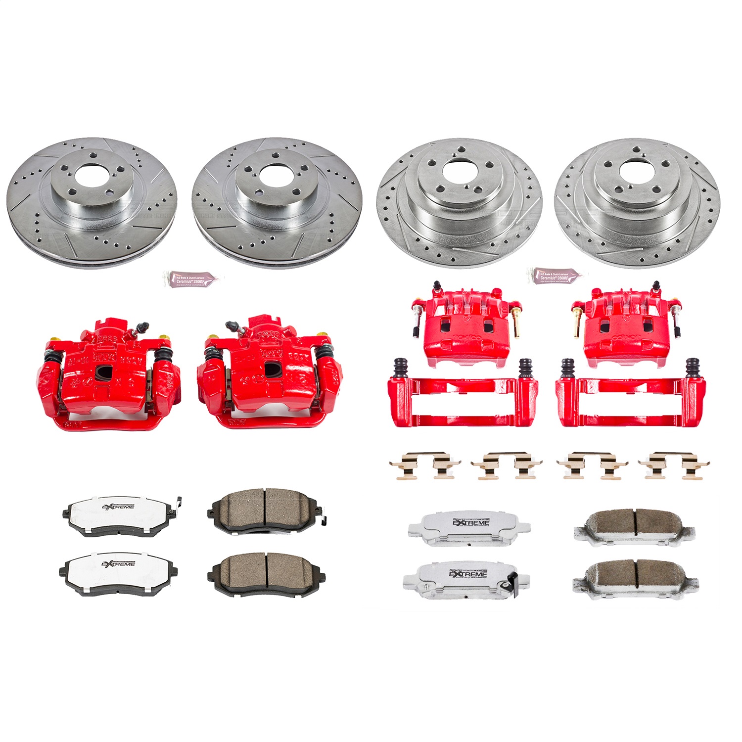 Power Stop - KC2748-26 - Front and Rear - Disc Brake Pad/Caliper and Rotor Kit