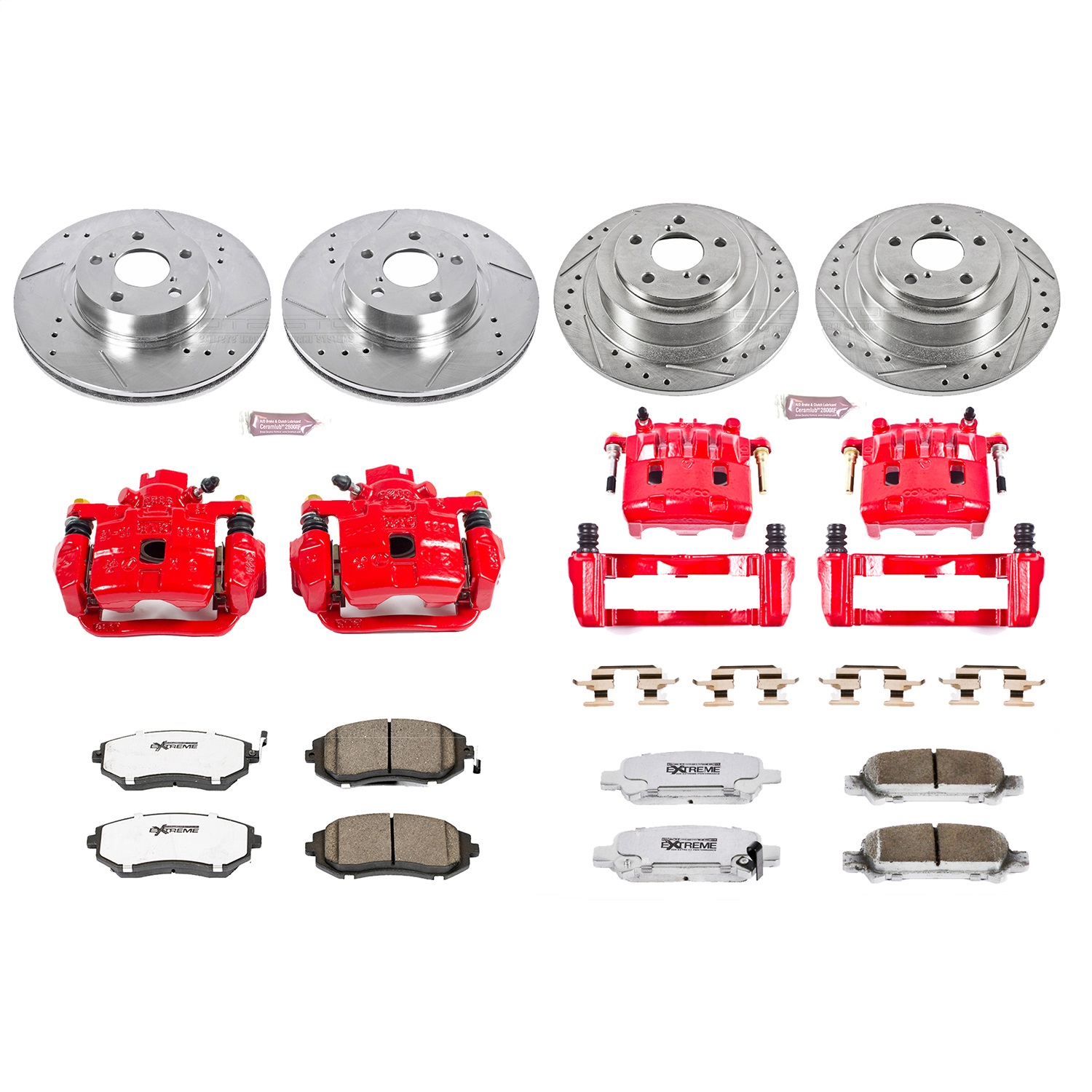 Power Stop - KC2751-26 - Front and Rear - Disc Brake Pad/Caliper and Rotor Kit