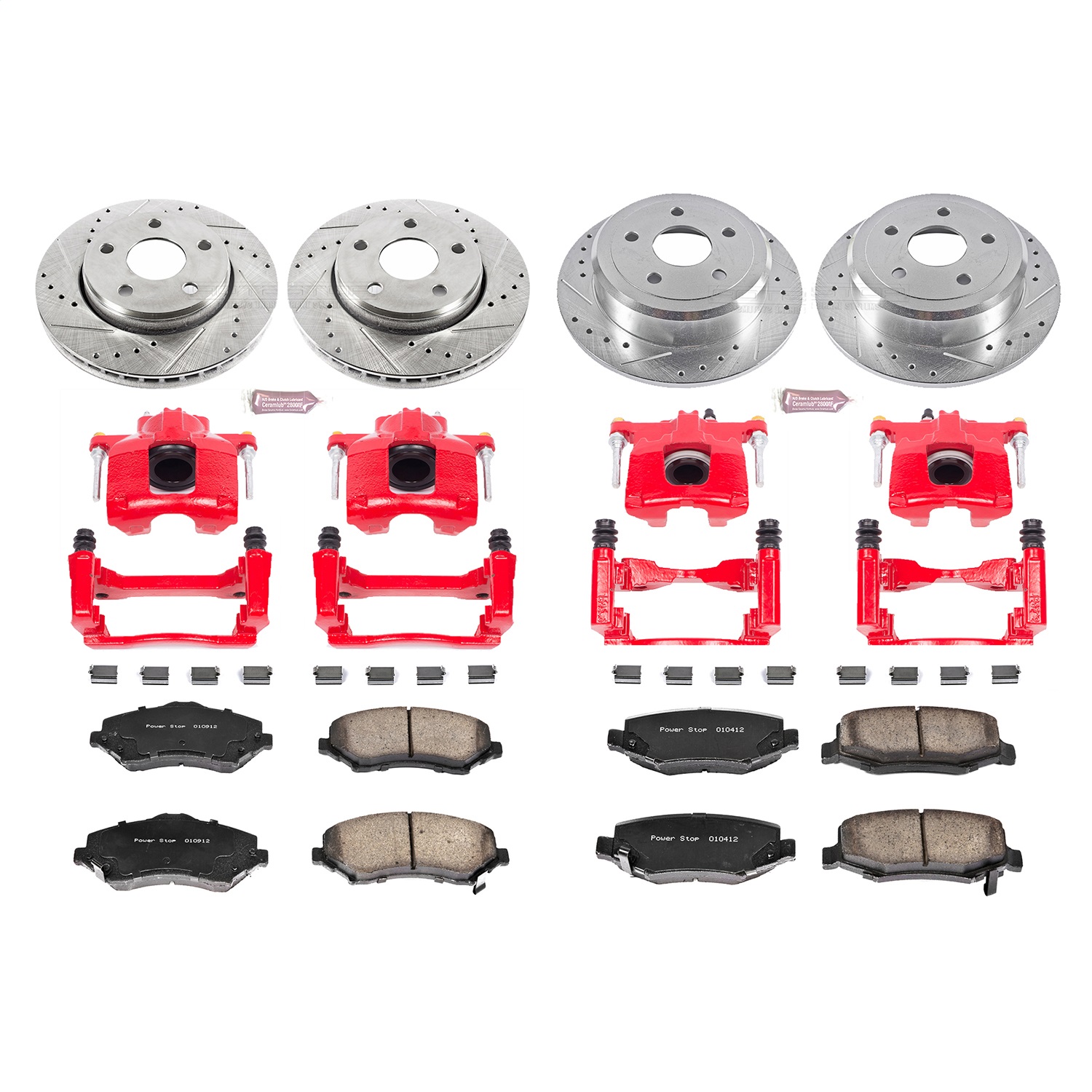 Power Stop - KC2798 - Front and Rear - Disc Brake Pad/Caliper and Rotor Kit