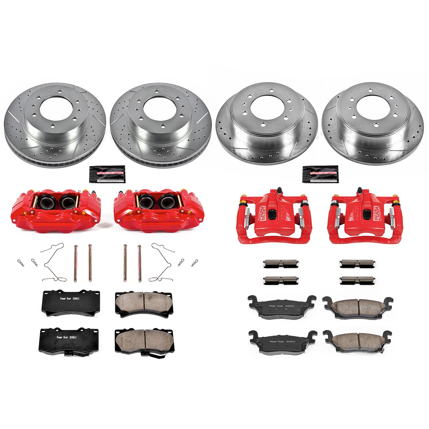Power Stop - KC2820 - Front and Rear - Disc Brake Pad/Caliper and Rotor Kit