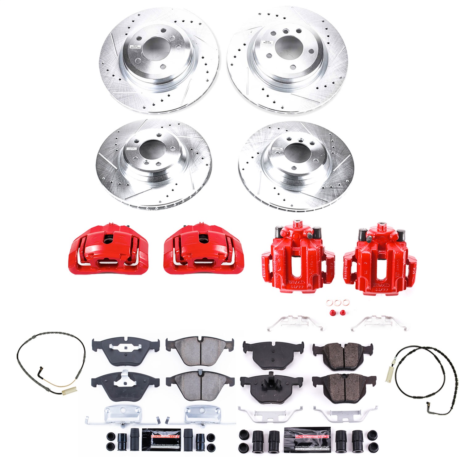 Power Stop - KC2883 - Front and Rear - Disc Brake Pad/Caliper and Rotor Kit