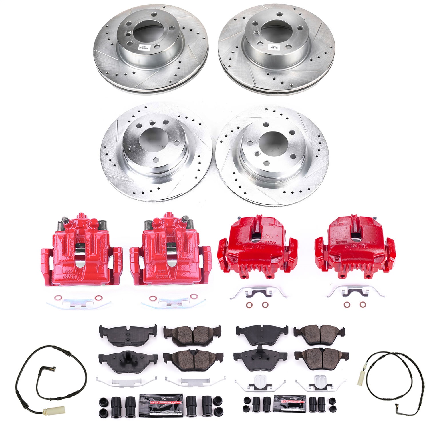 Power Stop - KC2890 - Front and Rear - Disc Brake Pad/Caliper and Rotor Kit