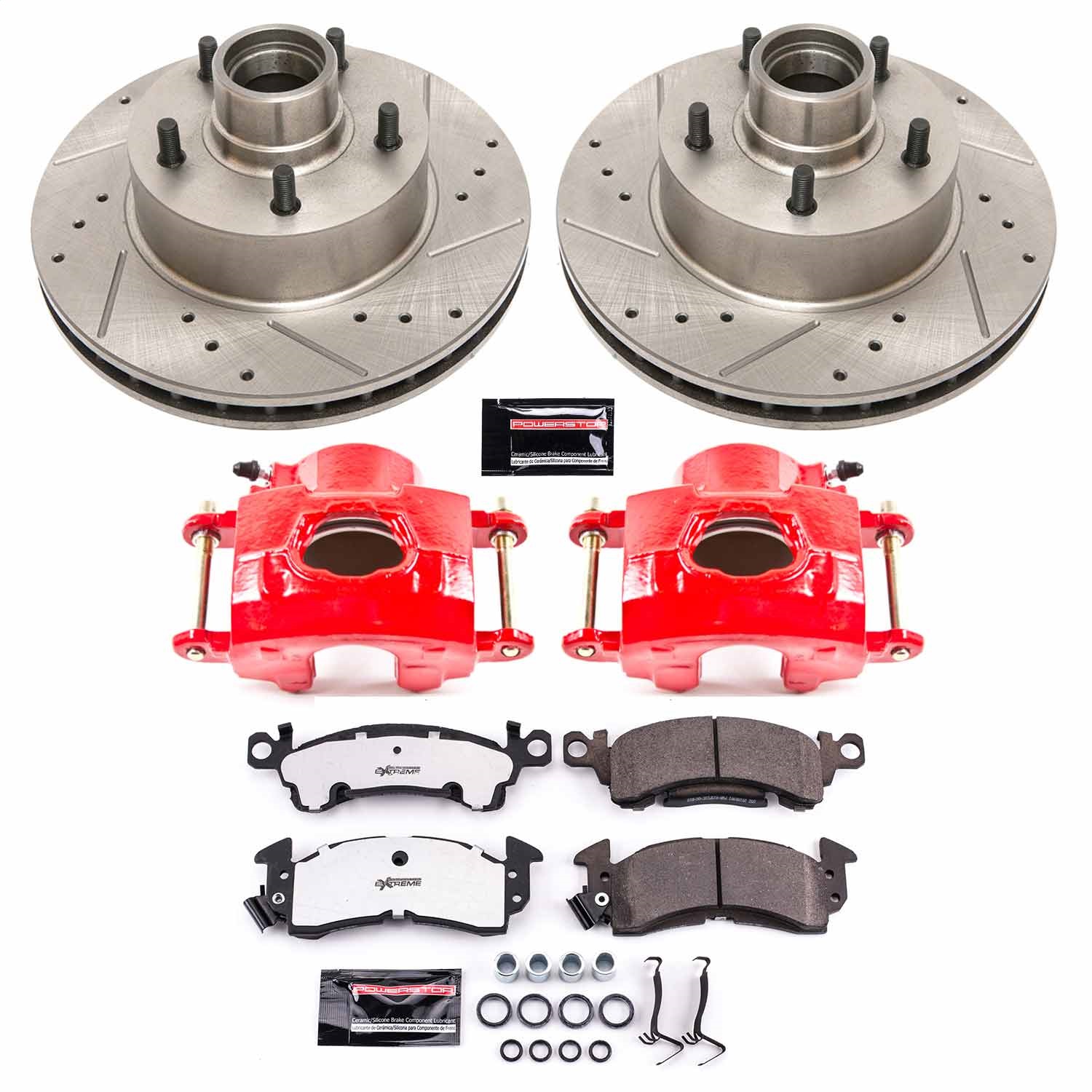 Power Stop - KC2908-26 - Front - Disc Brake Pad/Caliper and Rotor Kit