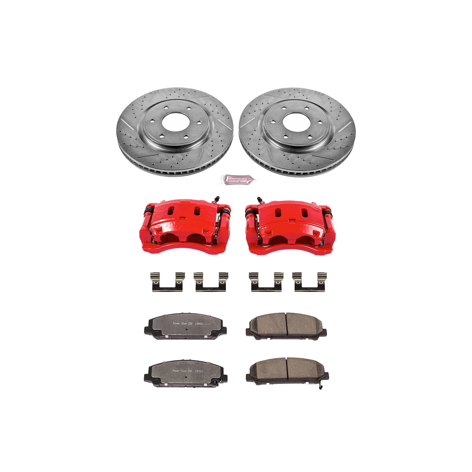 Power Stop - KC2909-36 - Front - Disc Brake Pad/Caliper and Rotor Kit