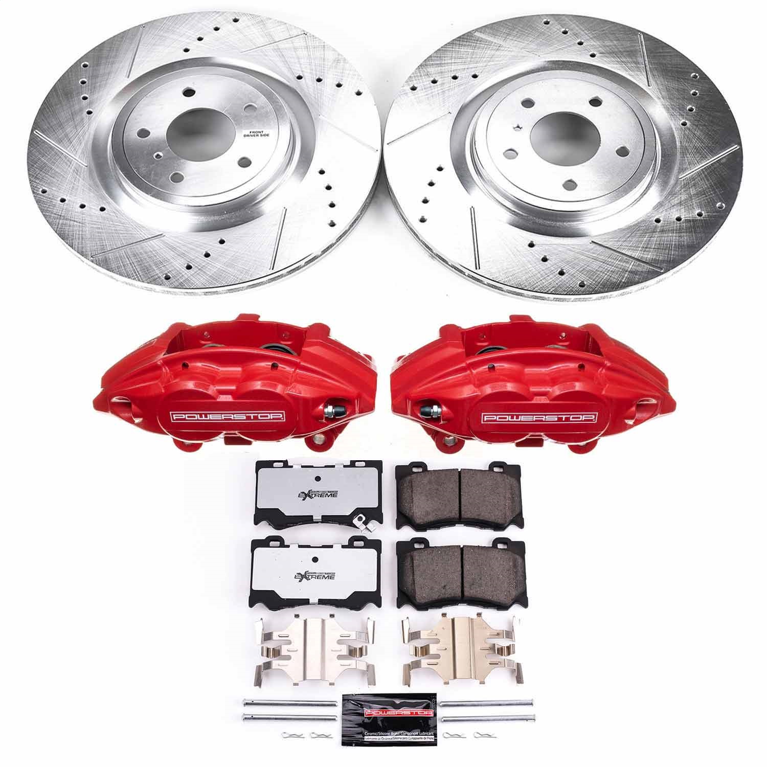 Power Stop - KC2915A-26 - Front - Disc Brake Pad/Caliper and Rotor Kit