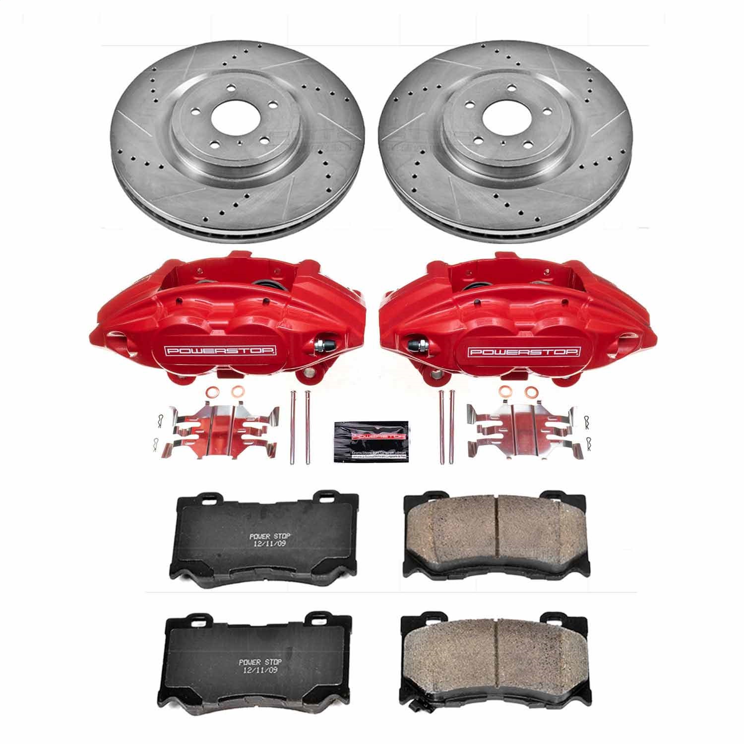 Power Stop - KC2915A - Front - Disc Brake Pad/Caliper and Rotor Kit