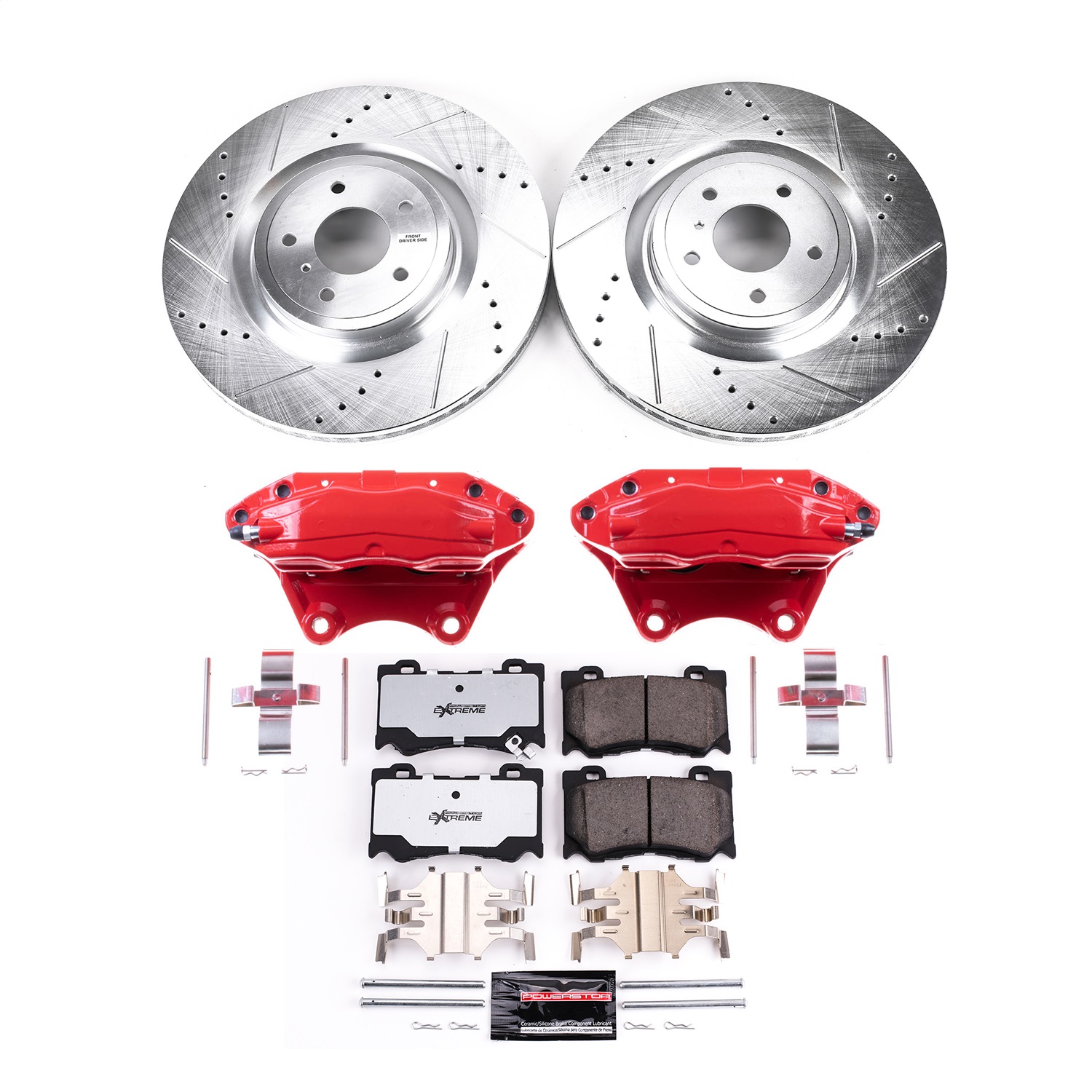 Power Stop - KC2915B-26 - Front - Disc Brake Pad/Caliper and Rotor Kit