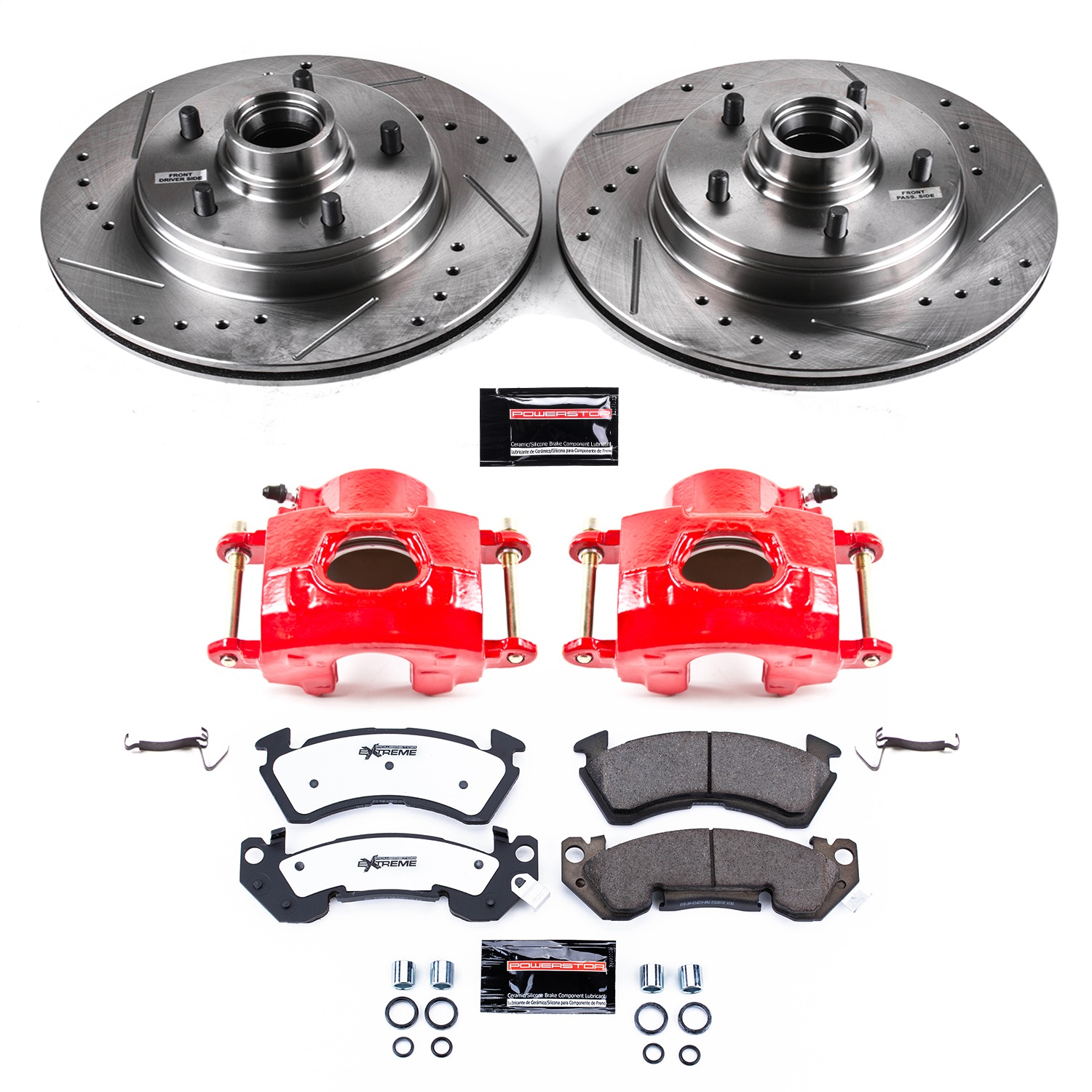 Power Stop - KC2937-26 - Front - Disc Brake Pad/Caliper and Rotor Kit