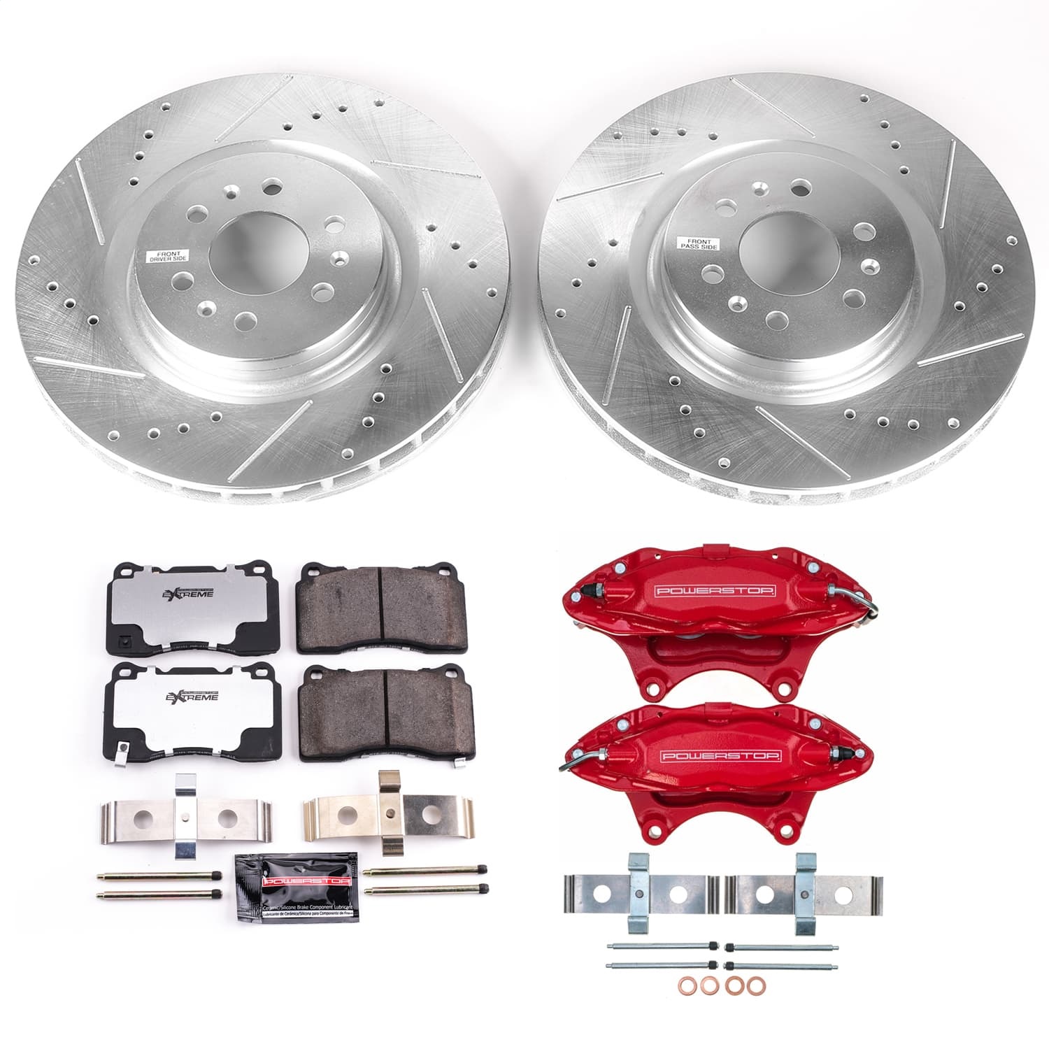 Power Stop - KC2944-26 - Front - Disc Brake Pad/Caliper and Rotor Kit