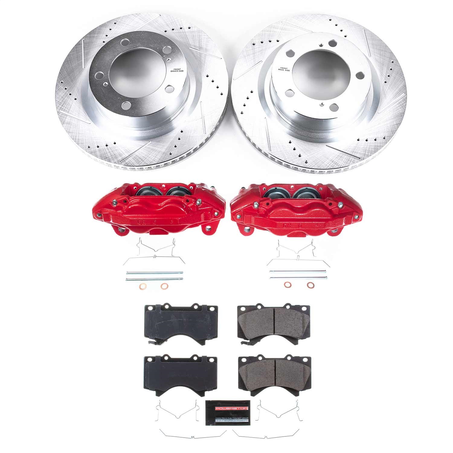Power Stop - KC2952B-36 - Front - Disc Brake Pad/Caliper and Rotor Kit