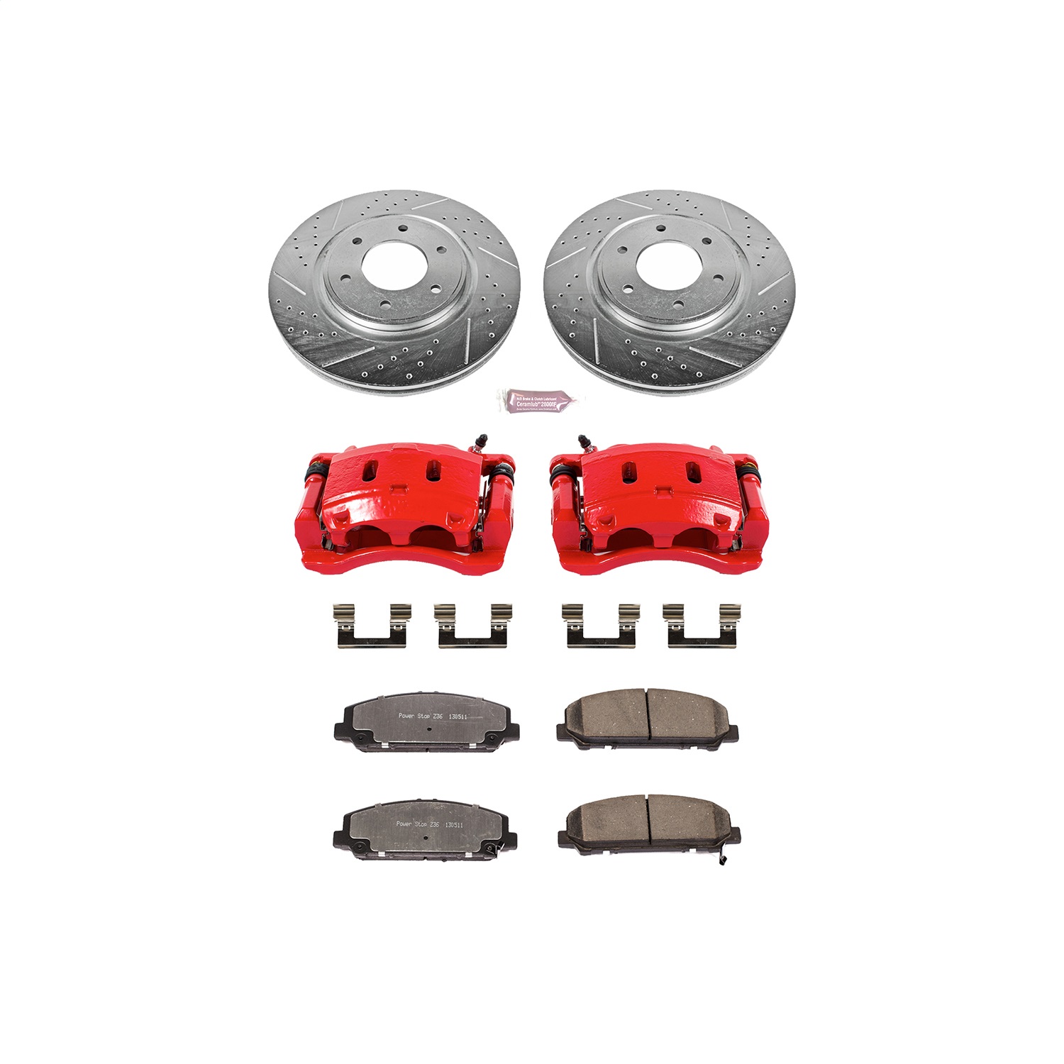 Power Stop - KC2961-36 - Front - Disc Brake Pad/Caliper and Rotor Kit