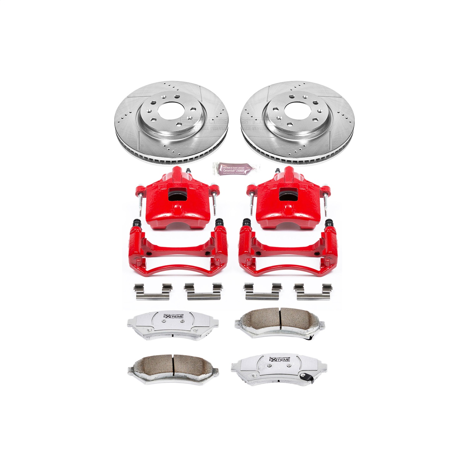 Power Stop - KC2975-26 - Front - Disc Brake Pad/Caliper and Rotor Kit