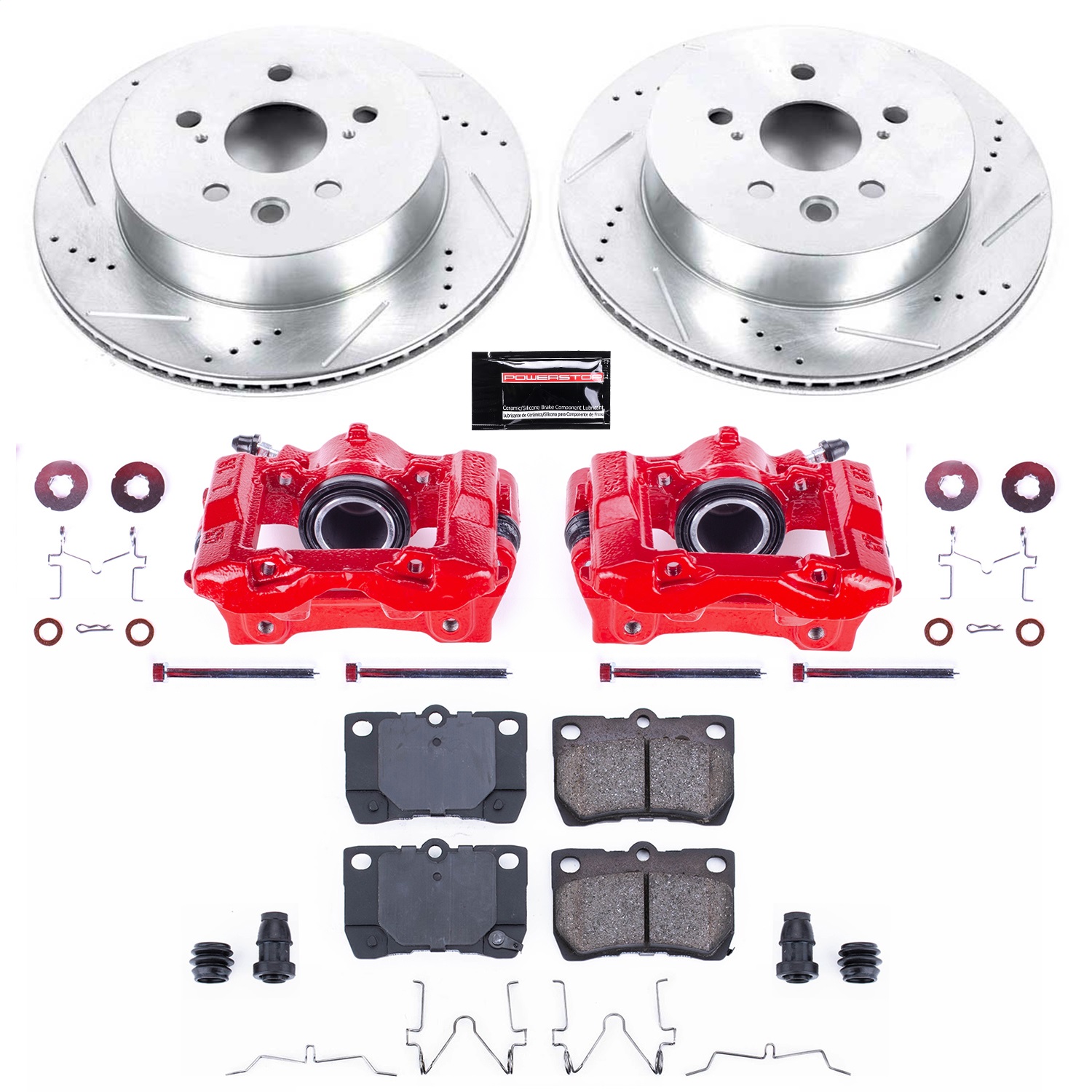 Power Stop - KC2977 - Rear - Disc Brake Pad/Caliper and Rotor Kit