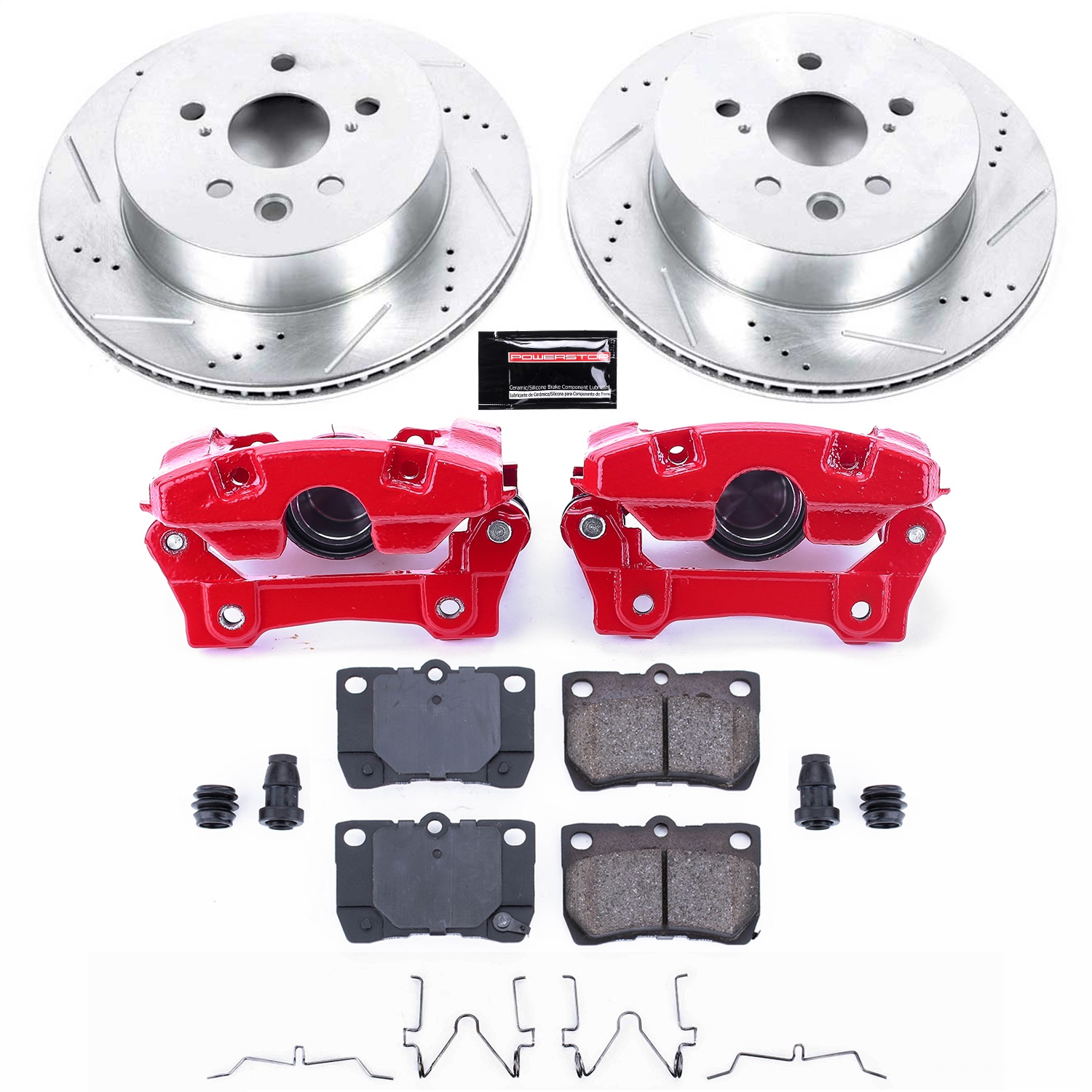 Power Stop - KC2977A - Rear - Disc Brake Pad/Caliper and Rotor Kit