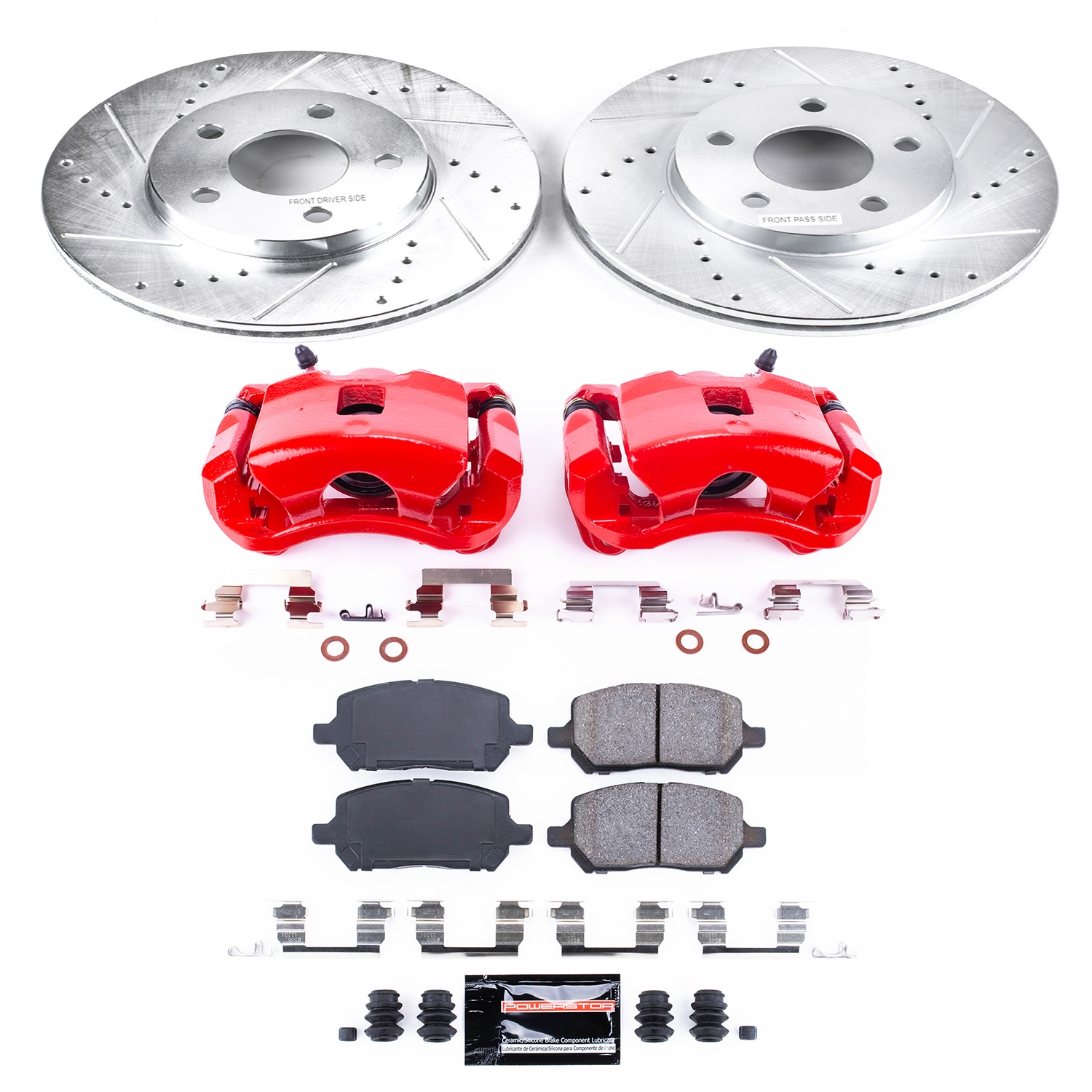 Power Stop - KC2983A - Front - Disc Brake Pad/Caliper and Rotor Kit