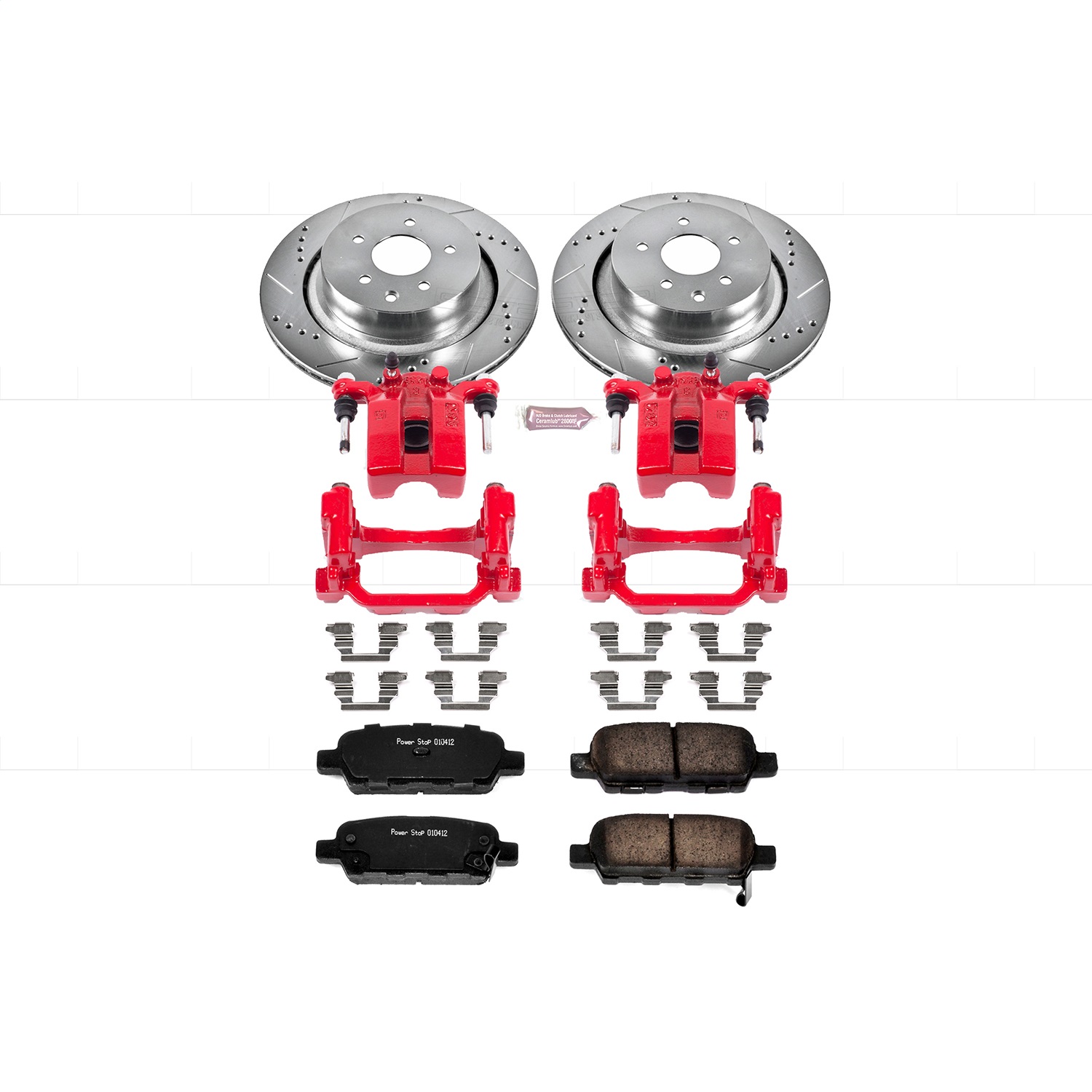 Power Stop - KC2986 - Rear - Disc Brake Pad/Caliper and Rotor Kit
