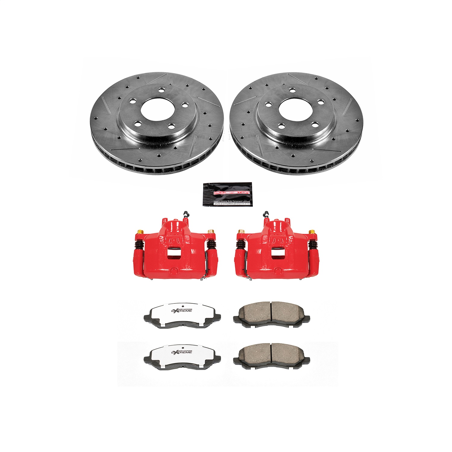 Power Stop - KC2992-26 - Front - Disc Brake Pad/Caliper and Rotor Kit