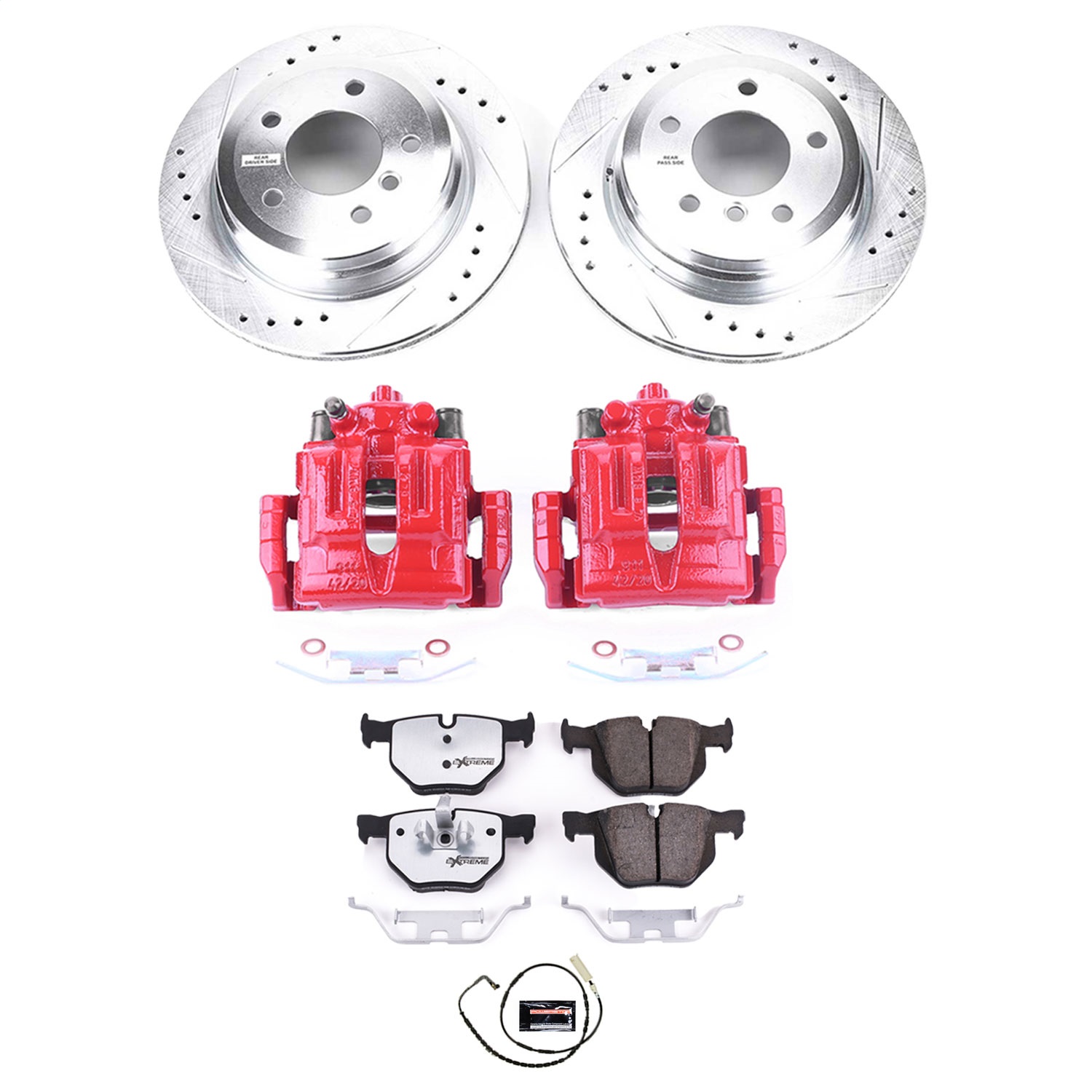 Power Stop - KC3001-26 - Rear - Disc Brake Pad/Caliper and Rotor Kit