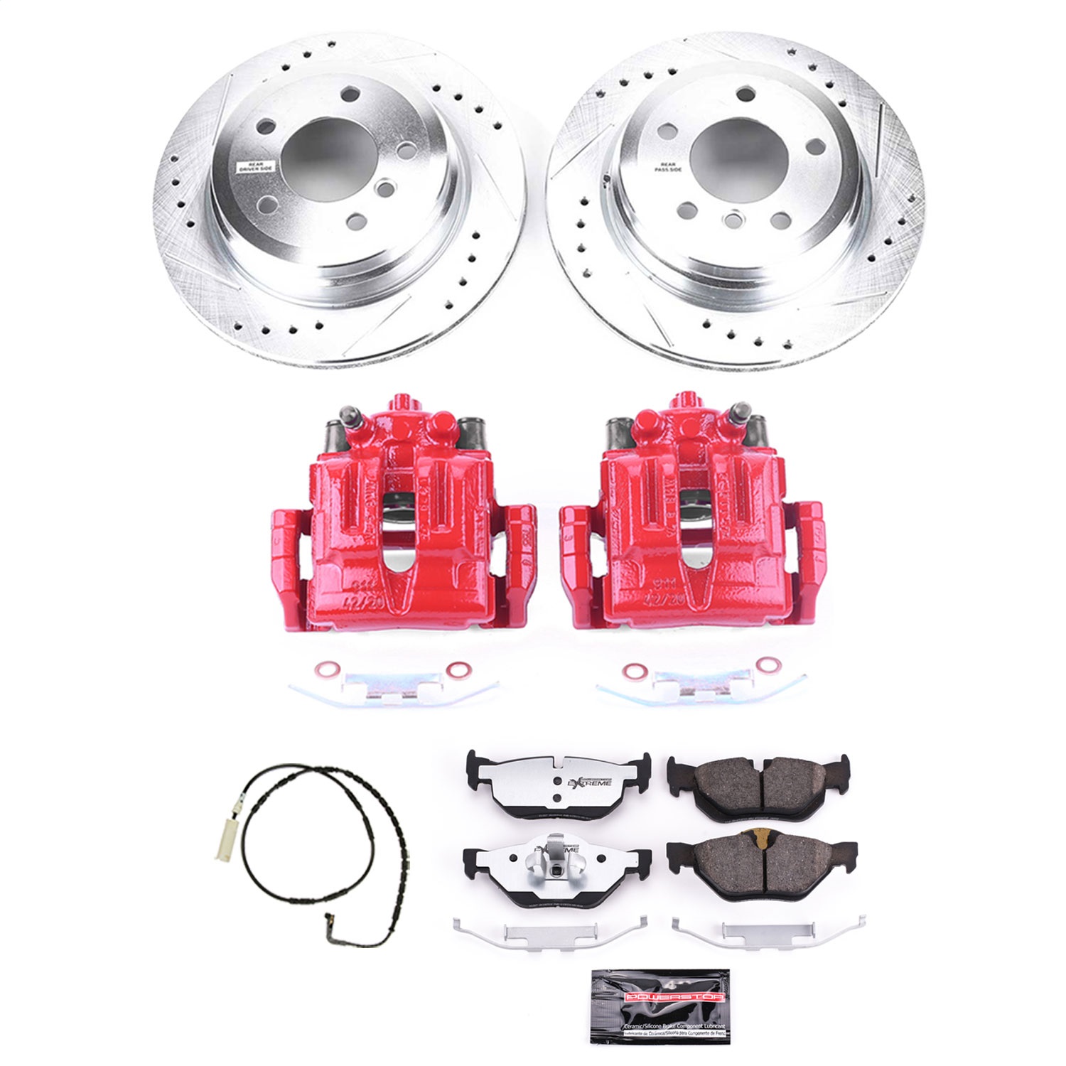 Power Stop - KC3002-26 - Rear - Disc Brake Pad/Caliper and Rotor Kit