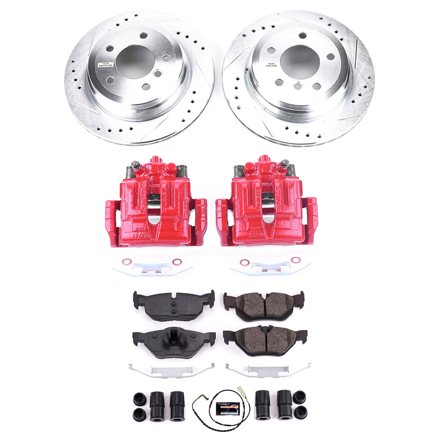 Power Stop - KC3002 - Rear - Disc Brake Pad/Caliper and Rotor Kit