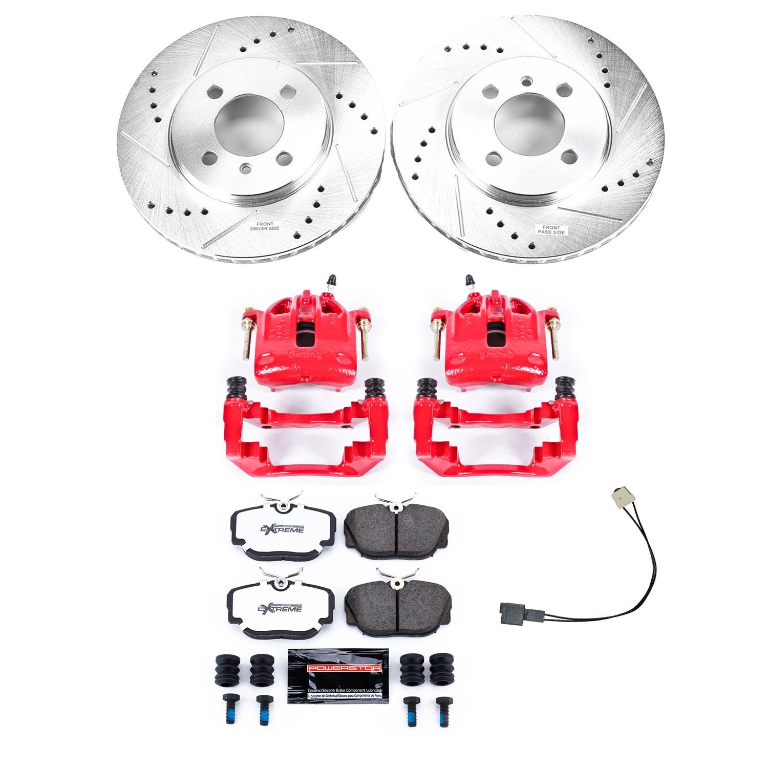 Power Stop - KC3008-36 - Front - Disc Brake Pad/Caliper and Rotor Kit