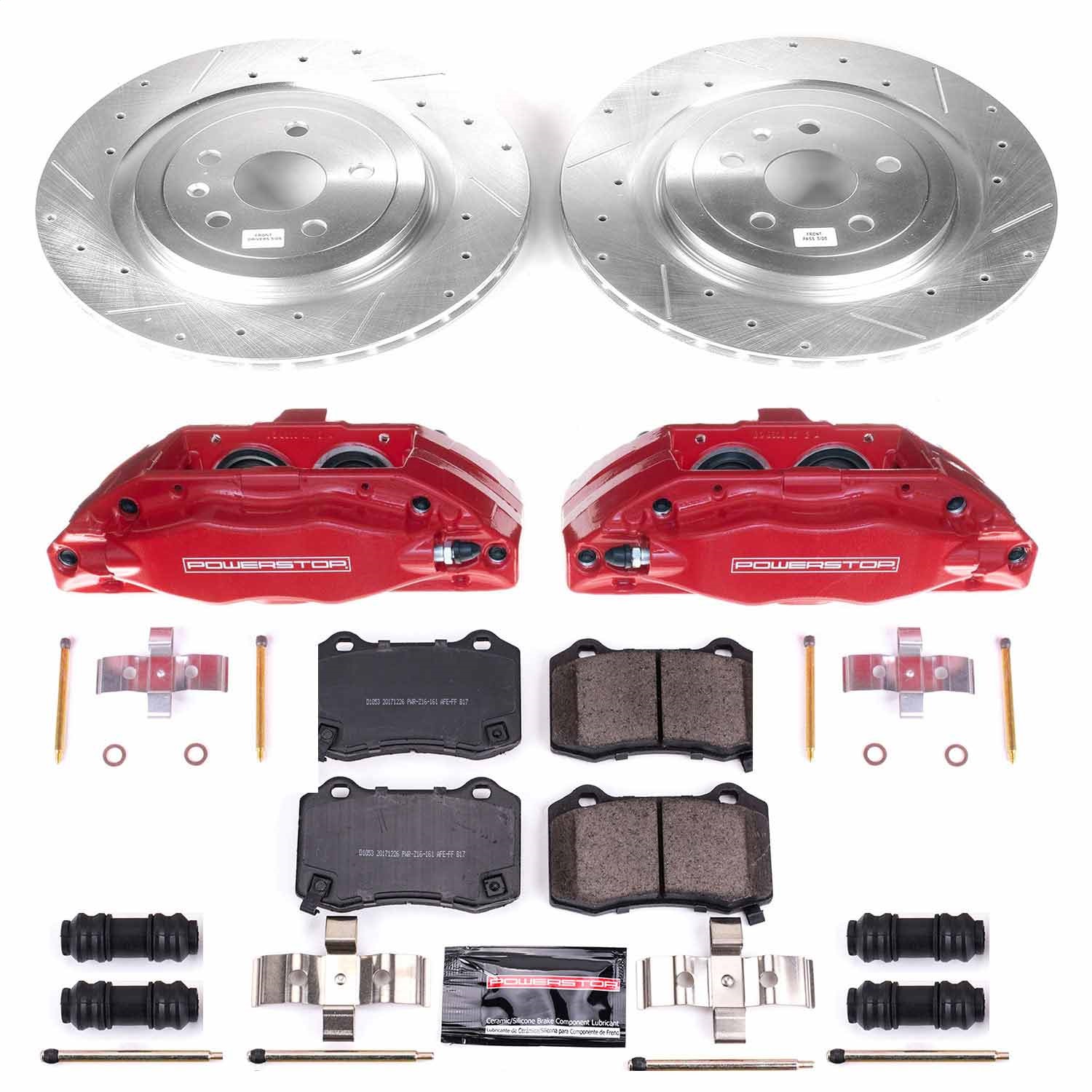 Power Stop - KC3019 - Rear - Disc Brake Pad/Caliper and Rotor Kit