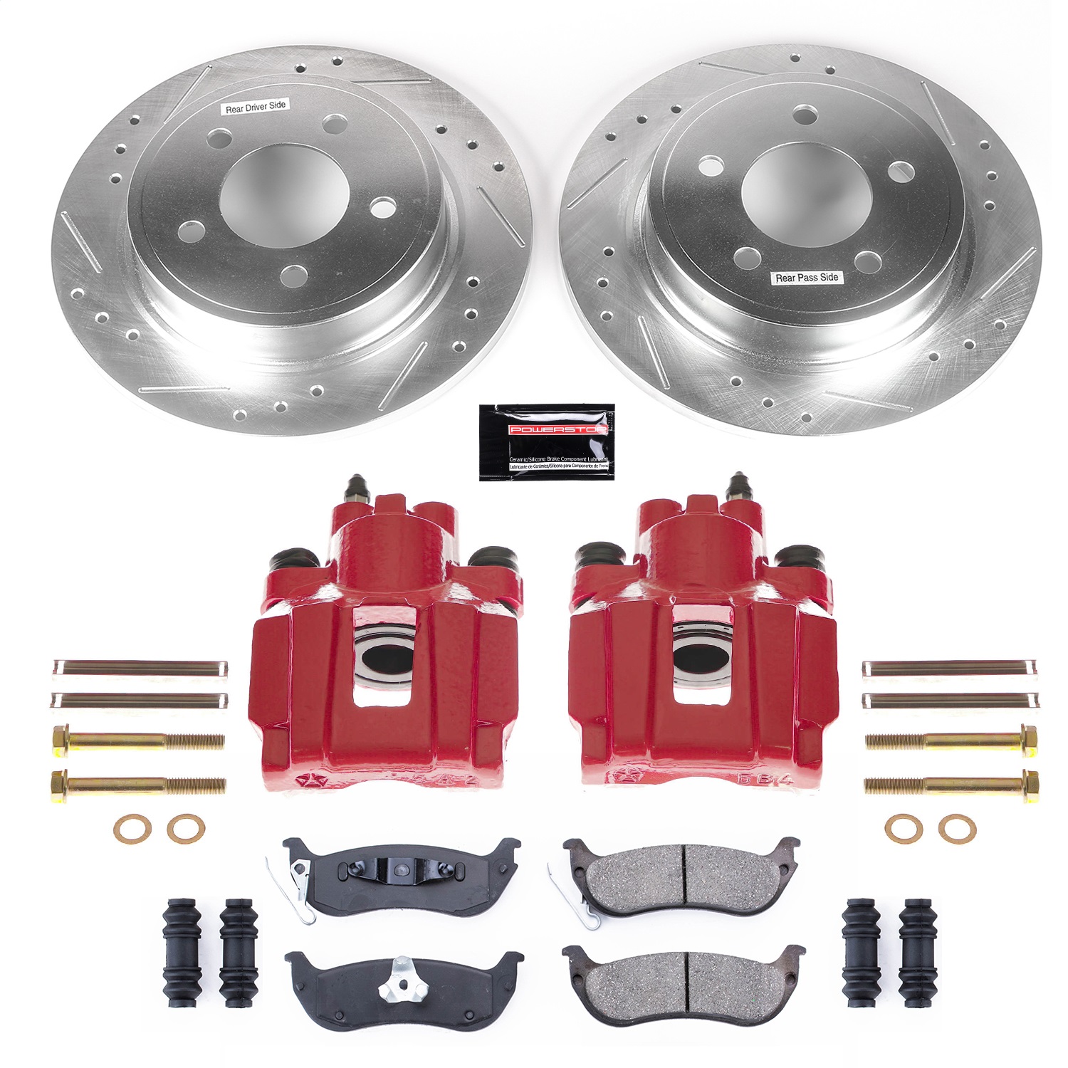 Power Stop - KC3020 - Rear - Disc Brake Pad/Caliper and Rotor Kit