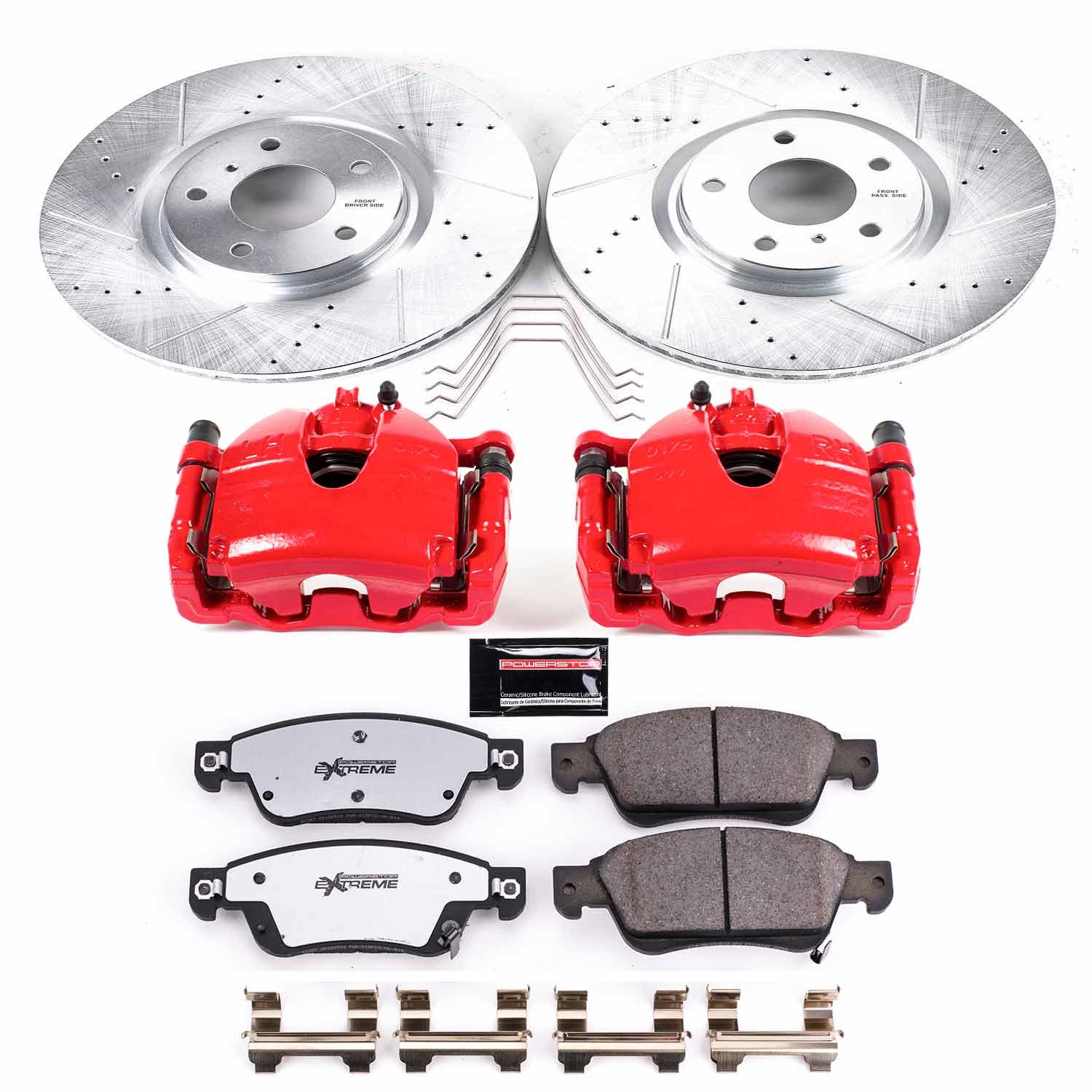 Power Stop - KC3022B-26 - Front - Disc Brake Pad/Caliper and Rotor Kit