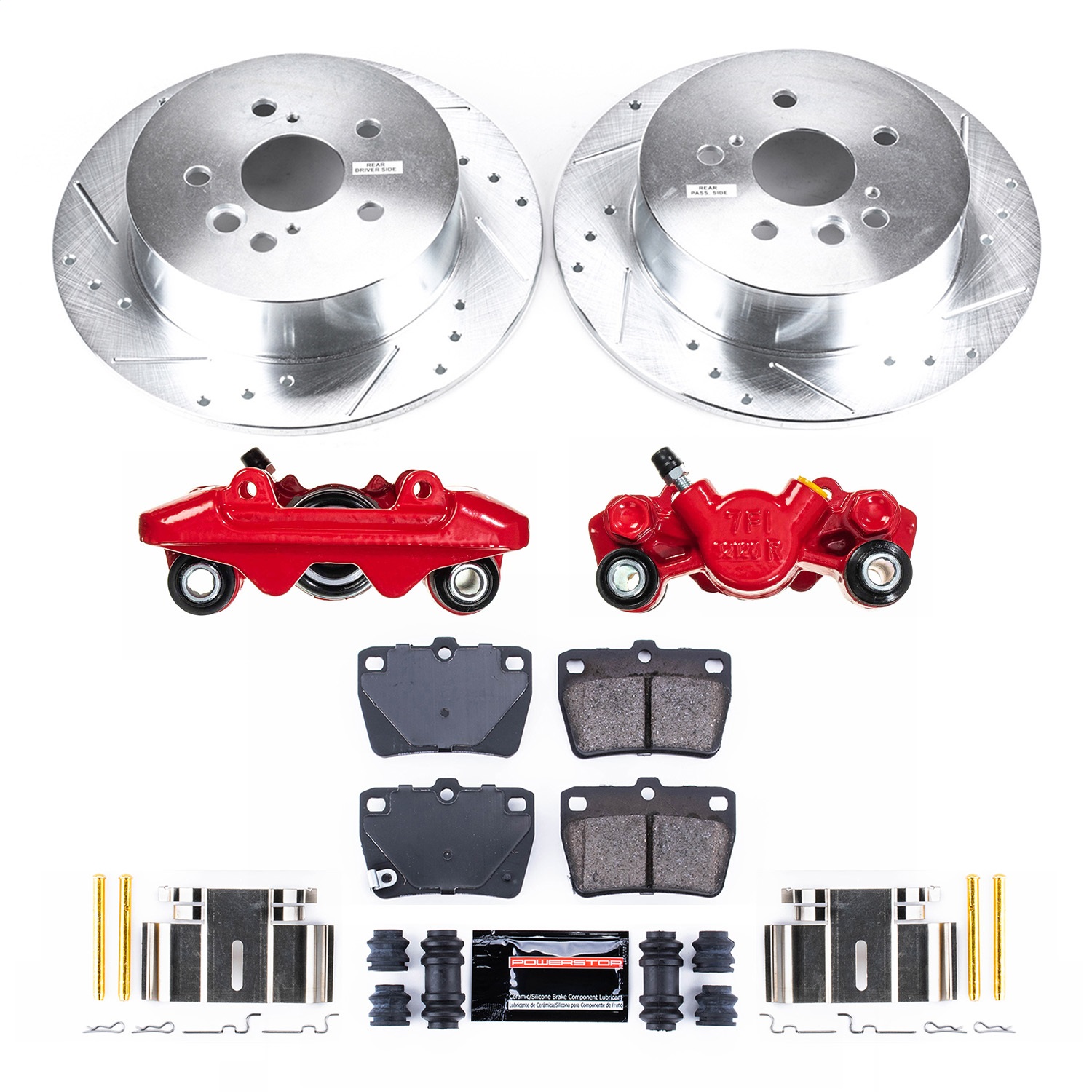 Power Stop - KC3028 - Rear - Disc Brake Pad/Caliper and Rotor Kit