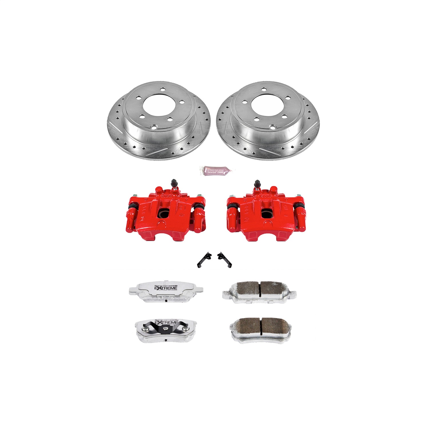 Power Stop - KC3033-26 - Rear - Disc Brake Pad/Caliper and Rotor Kit