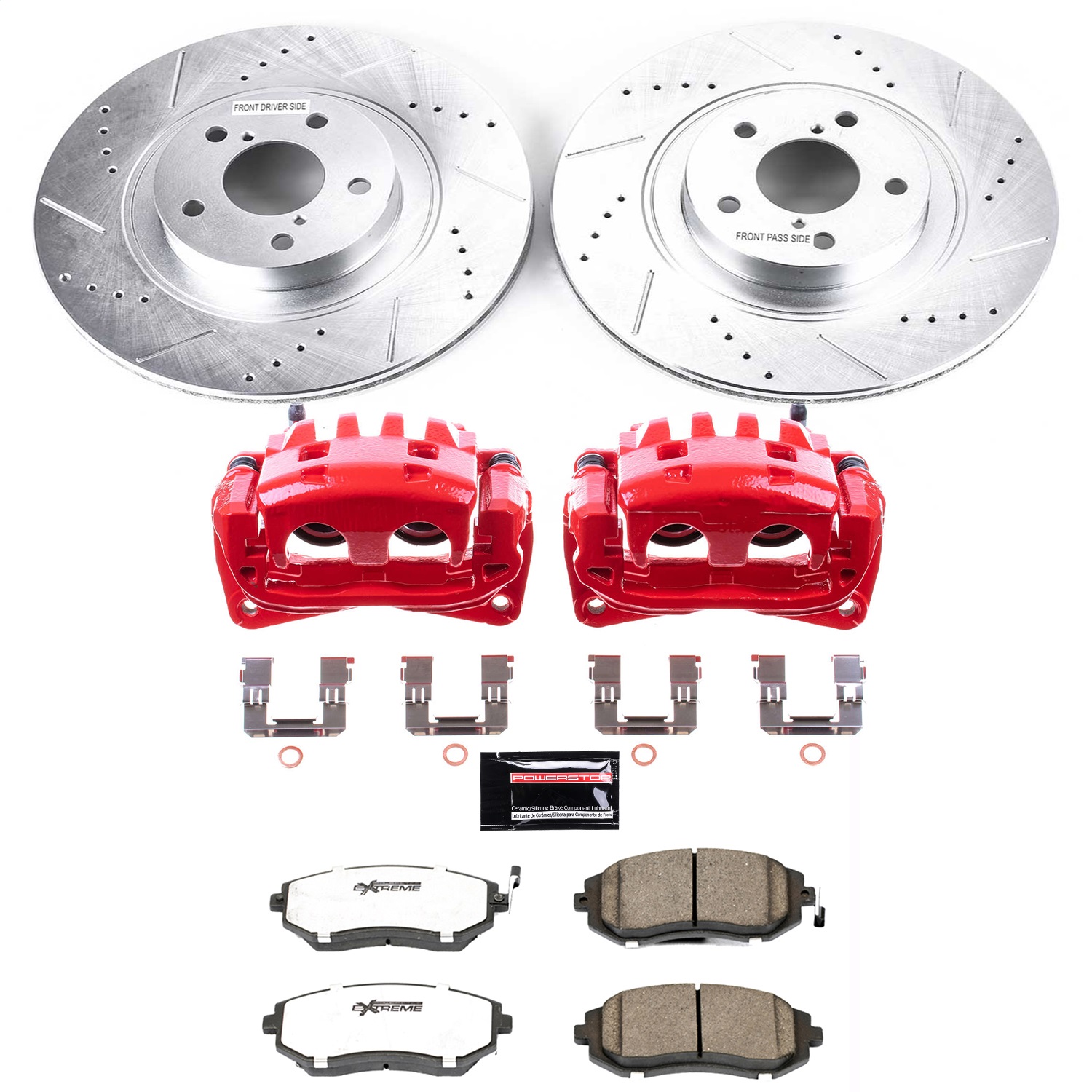 Power Stop - KC3038A-26 - Front - Disc Brake Pad/Caliper and Rotor Kit