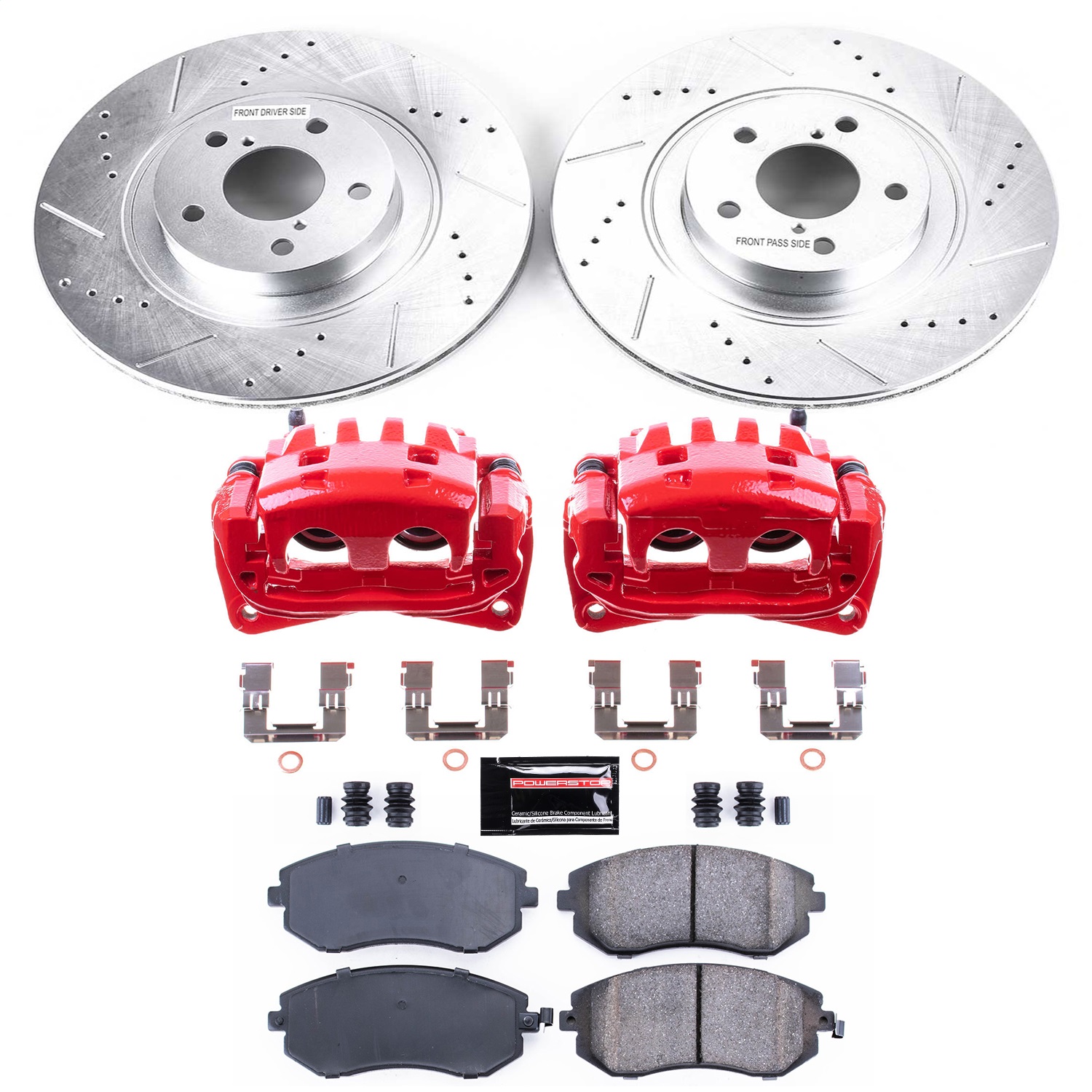 Power Stop - KC3038A - Front - Disc Brake Pad/Caliper and Rotor Kit