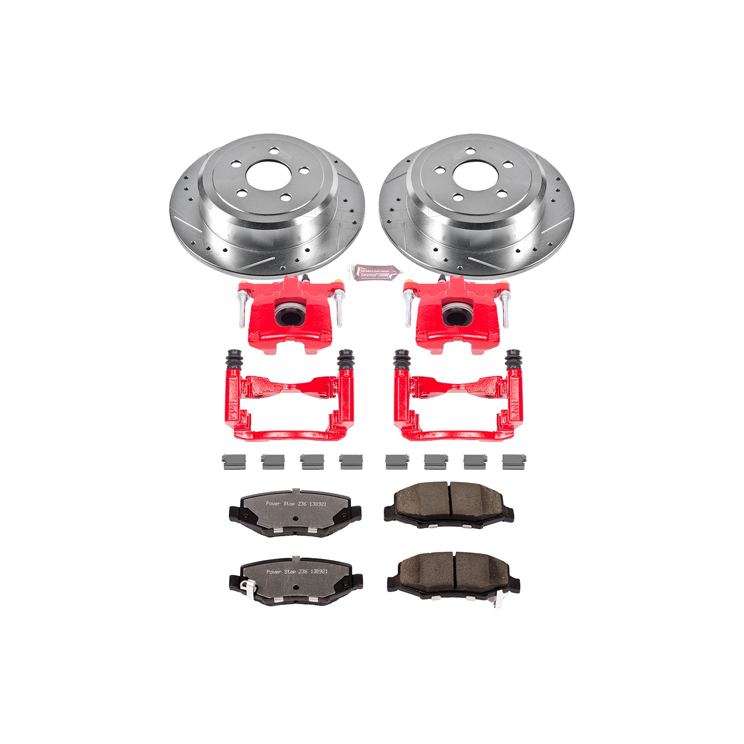 Power Stop - KC3046A-36 - Rear - Disc Brake Pad/Caliper and Rotor Kit