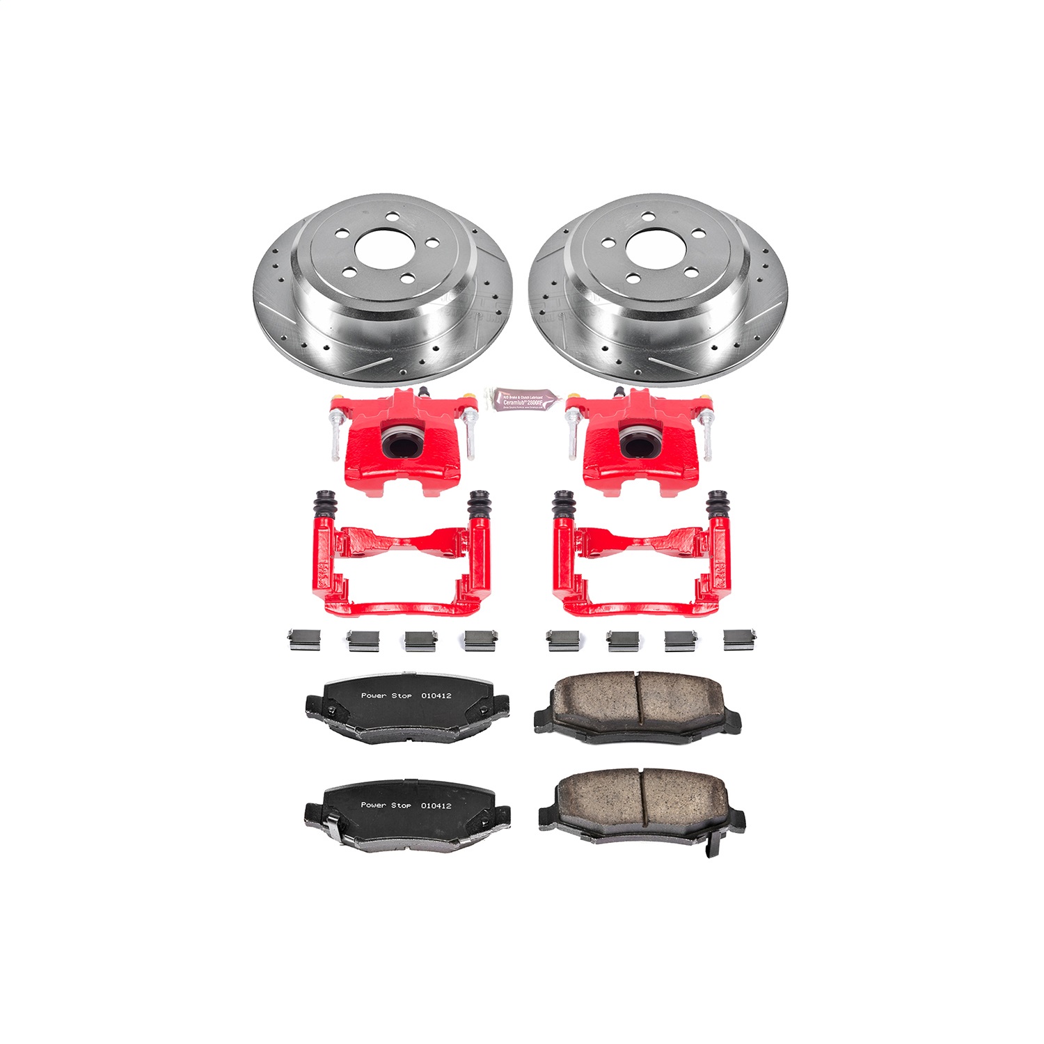 Power Stop - KC3046A - Rear - Disc Brake Pad/Caliper and Rotor Kit