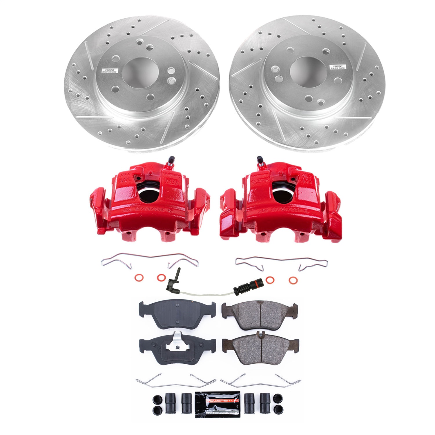 Power Stop - KC3047 - Front - Disc Brake Pad/Caliper and Rotor Kit