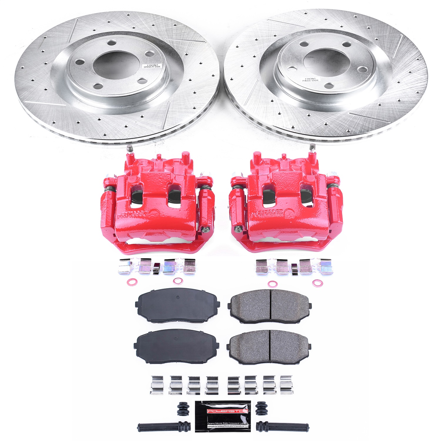 Power Stop - KC3057 - Front - Disc Brake Pad/Caliper and Rotor Kit