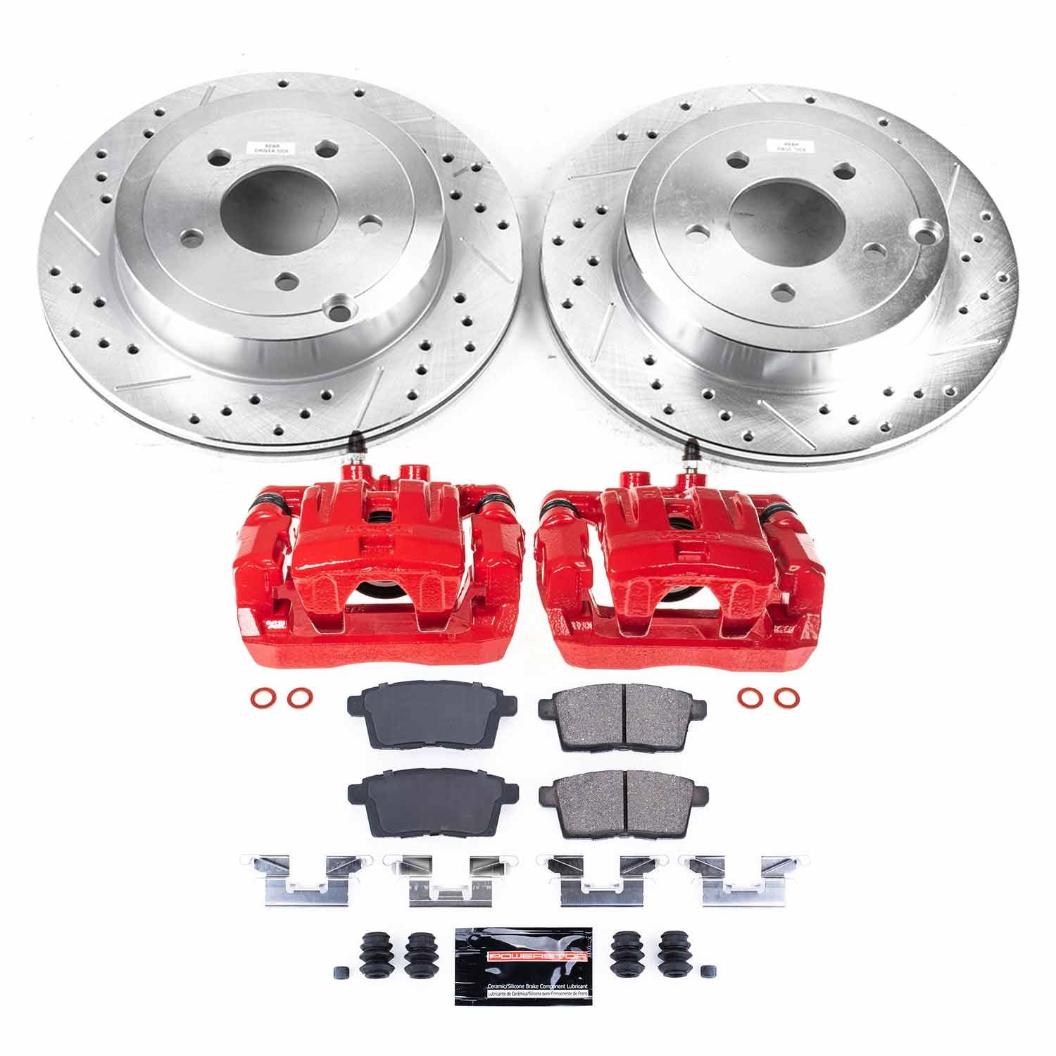 Power Stop - KC3060 - Rear - Disc Brake Pad/Caliper and Rotor Kit