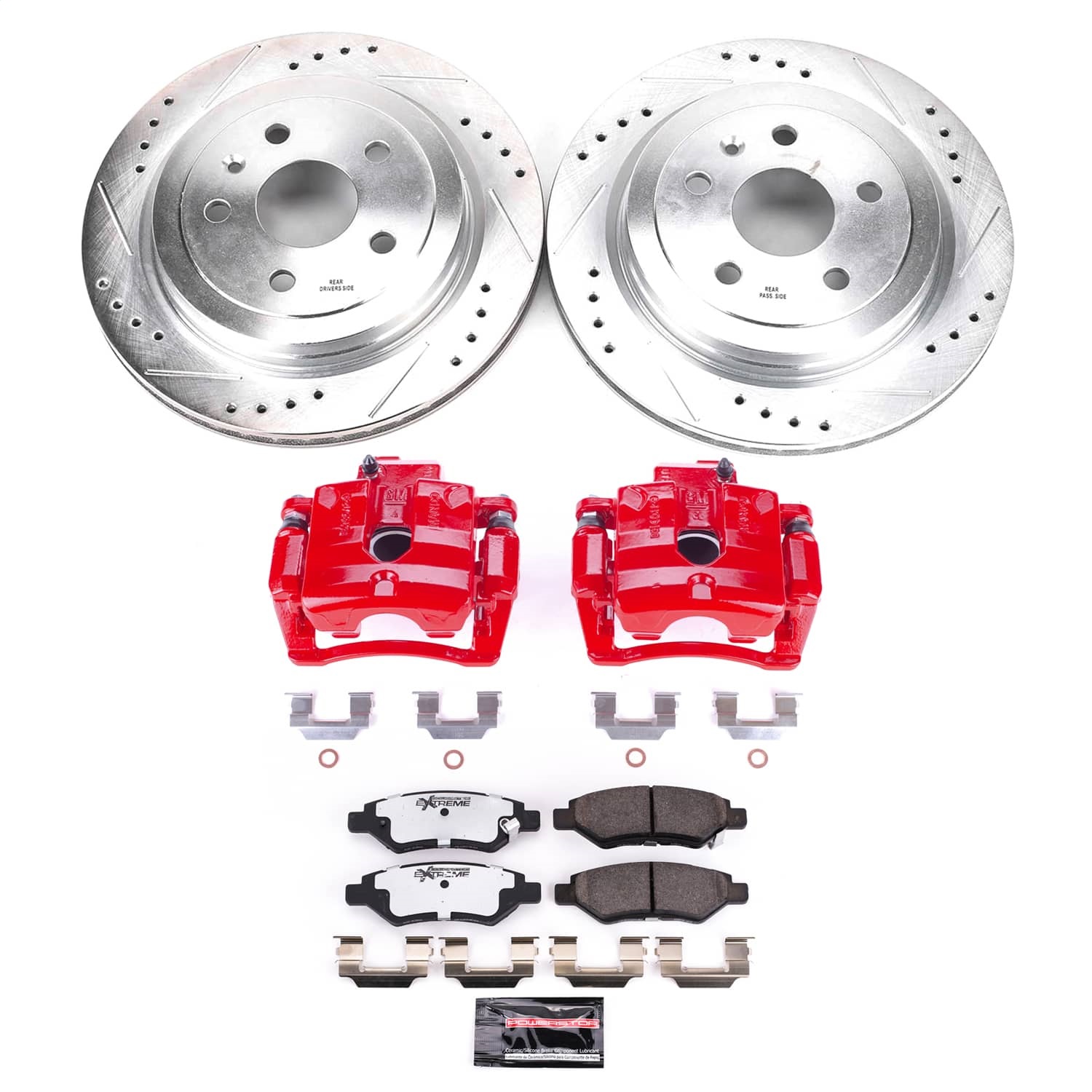 Power Stop - KC3072C-26 - Rear - Disc Brake Pad/Caliper and Rotor Kit