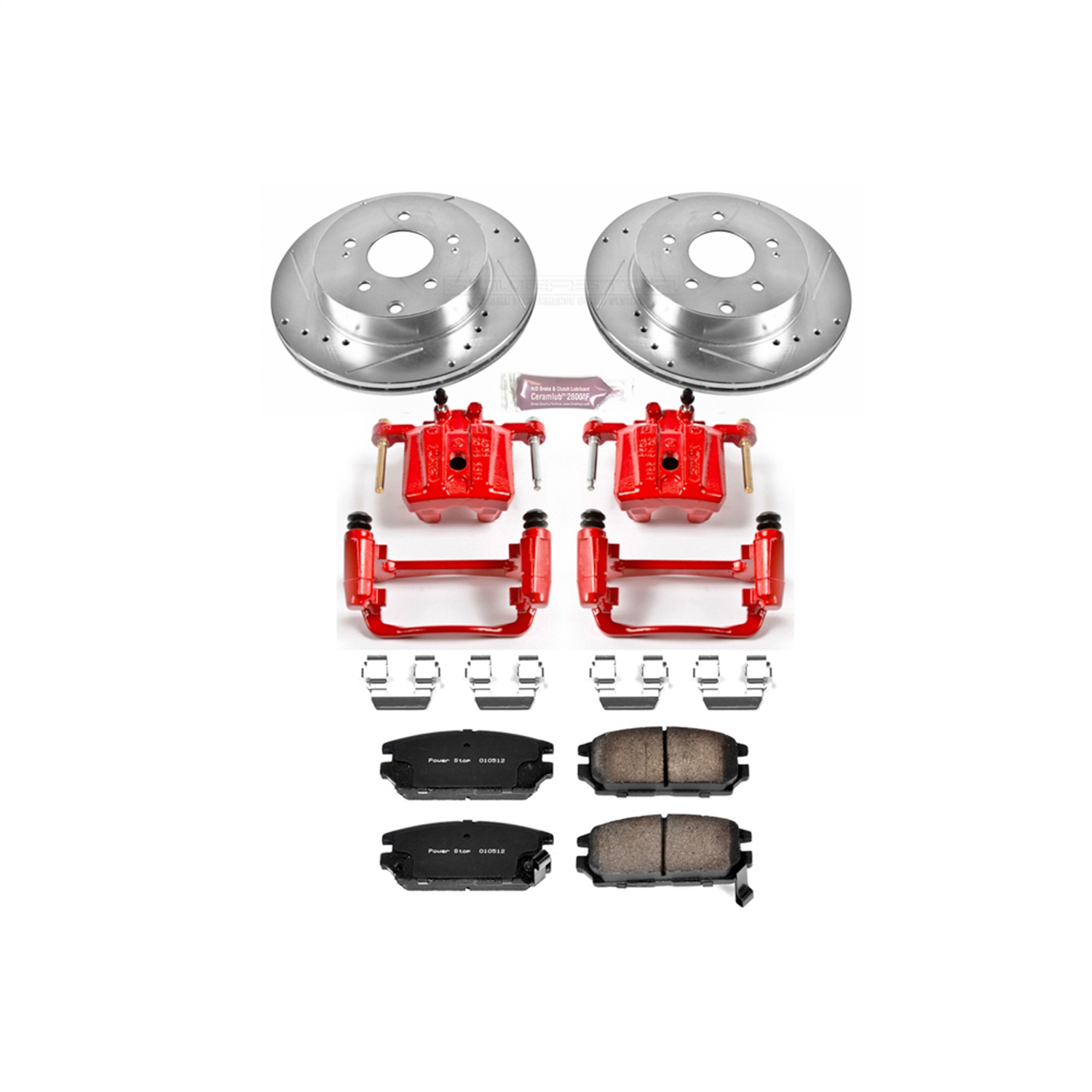 Power Stop - KC3079 - Rear - Disc Brake Pad/Caliper and Rotor Kit