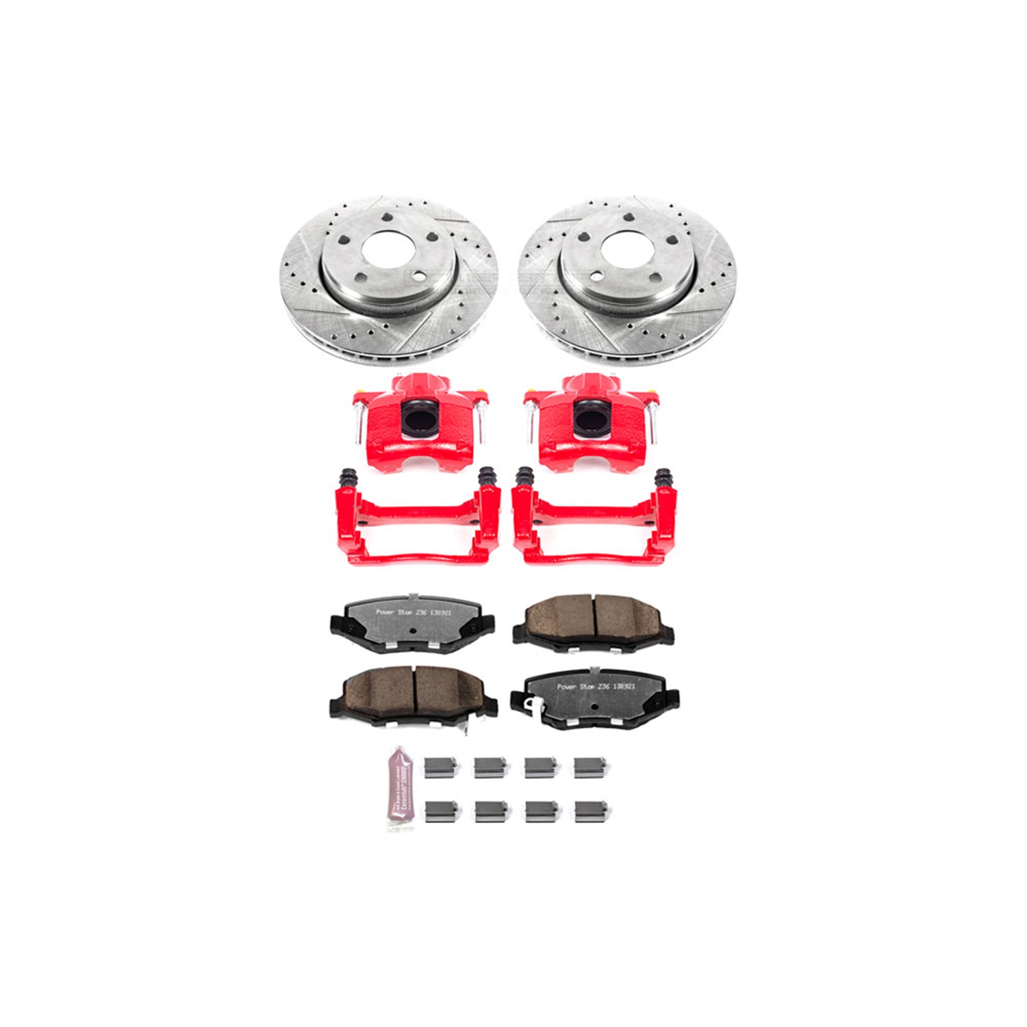 Power Stop - KC3097-36 - Front - Disc Brake Pad/Caliper and Rotor Kit