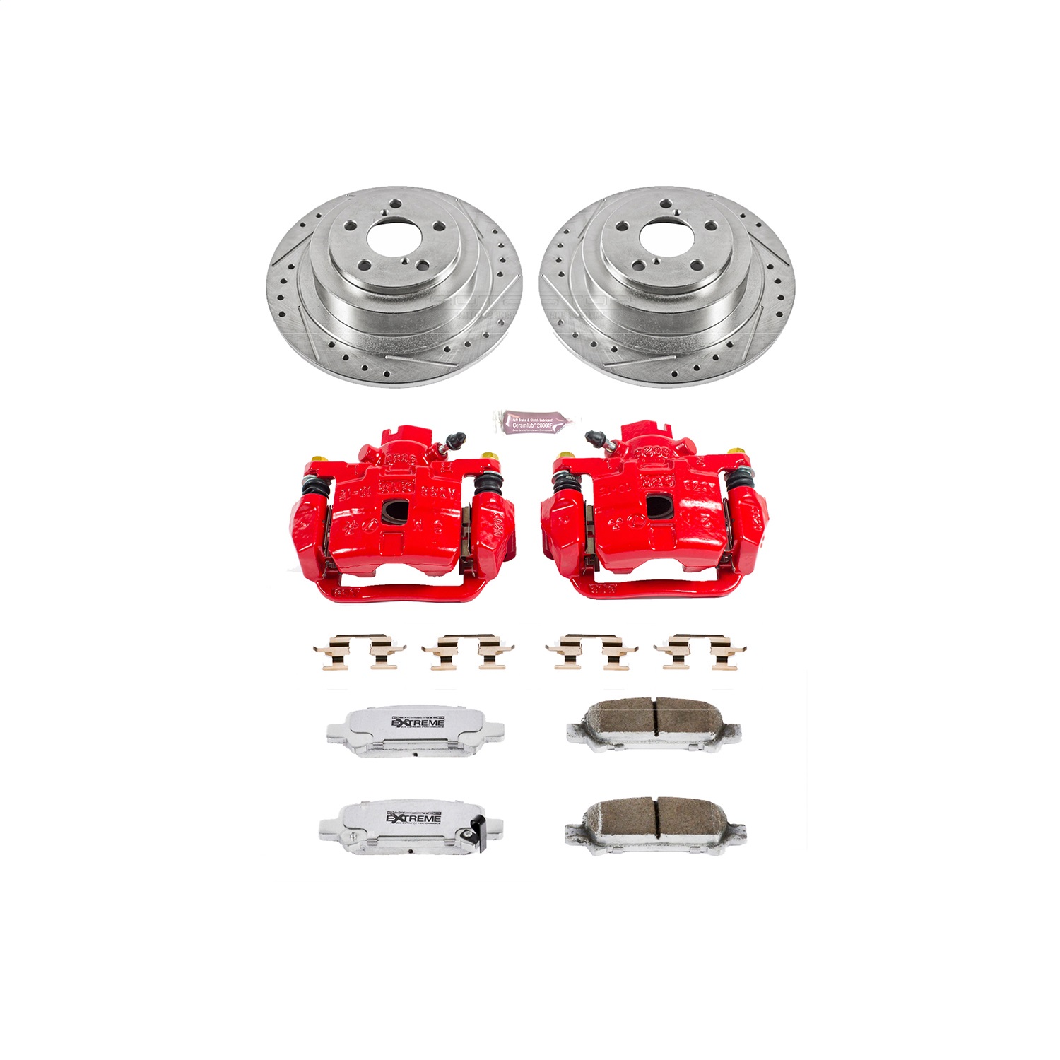 Power Stop - KC3124-26 - Rear - Disc Brake Pad/Caliper and Rotor Kit
