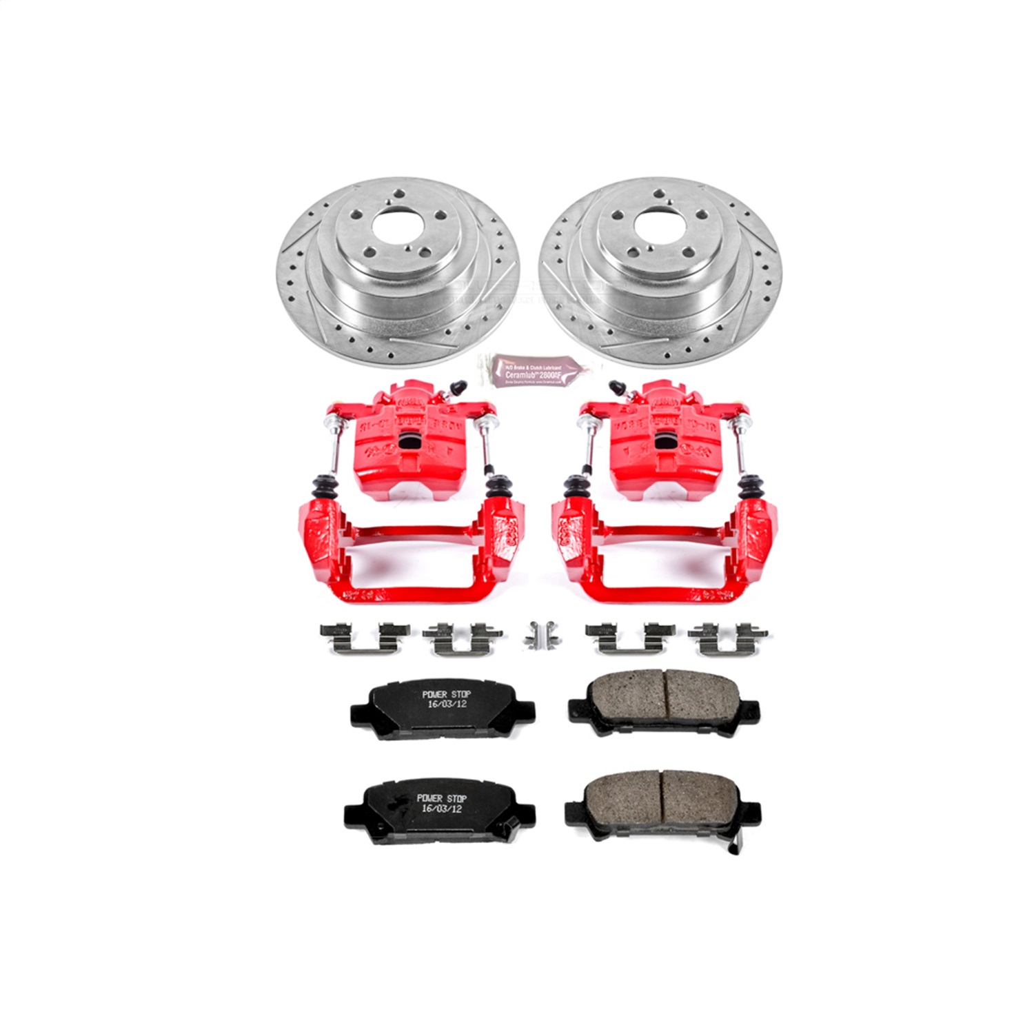 Power Stop - KC3124 - Rear - Disc Brake Pad/Caliper and Rotor Kit