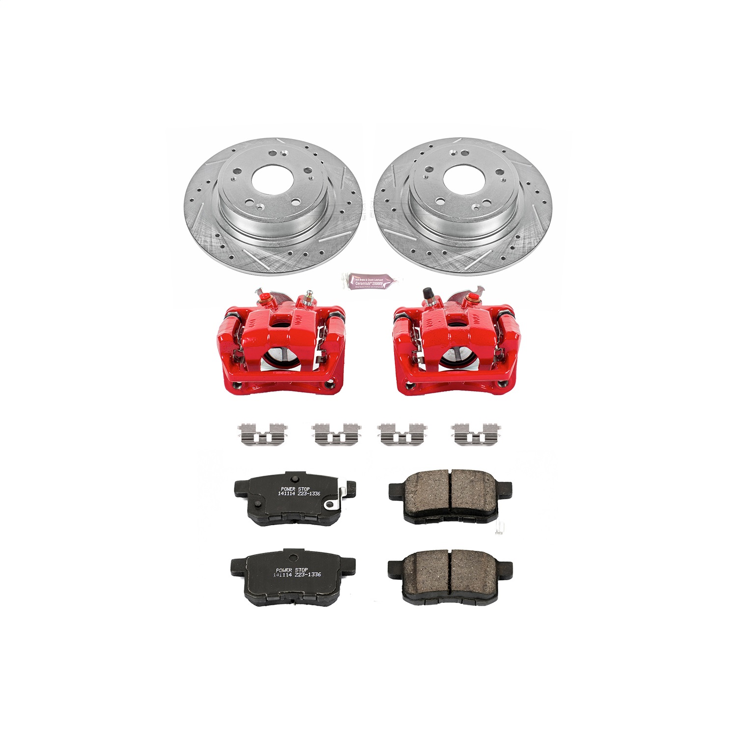 Power Stop - KC3127 - Rear - Disc Brake Pad/Caliper and Rotor Kit