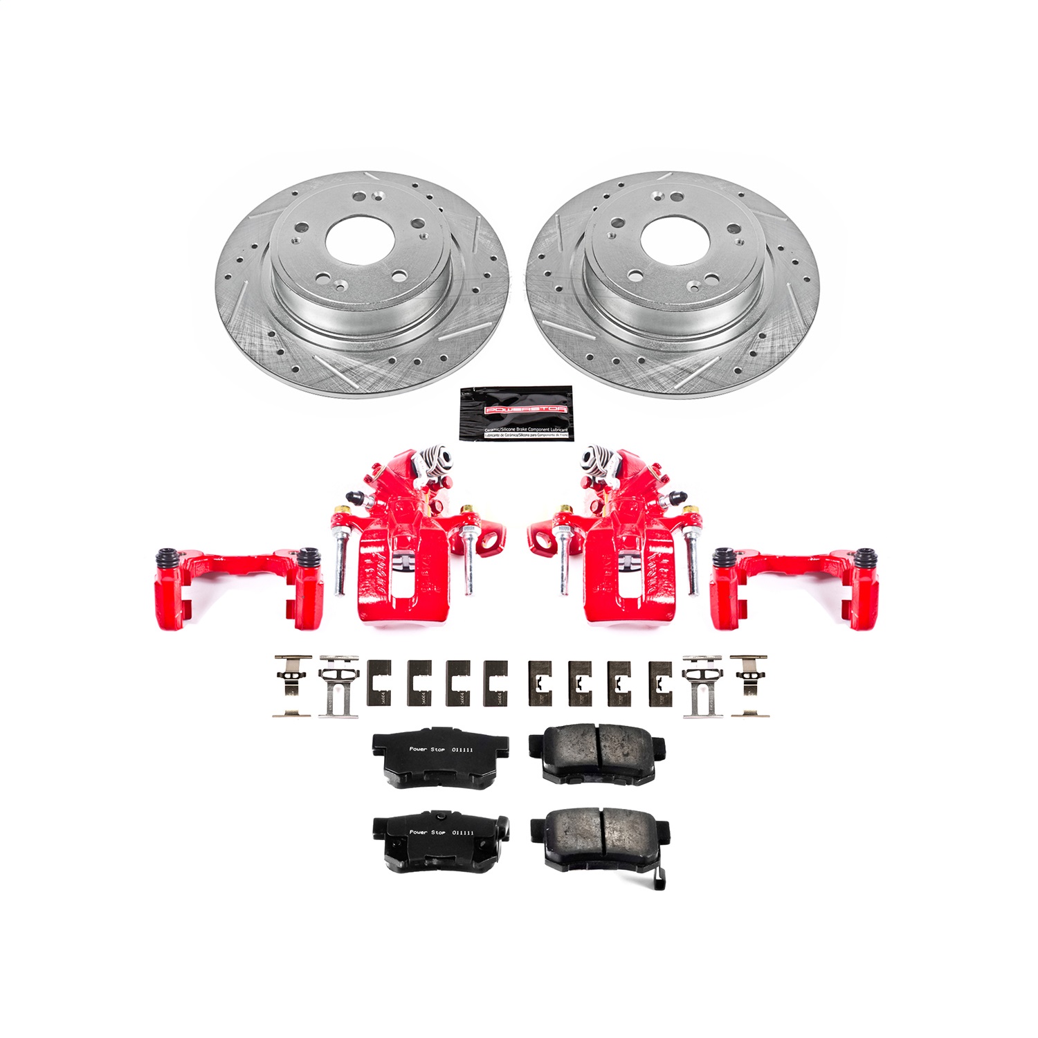 Power Stop - KC3128A - Rear - Disc Brake Pad/Caliper and Rotor Kit